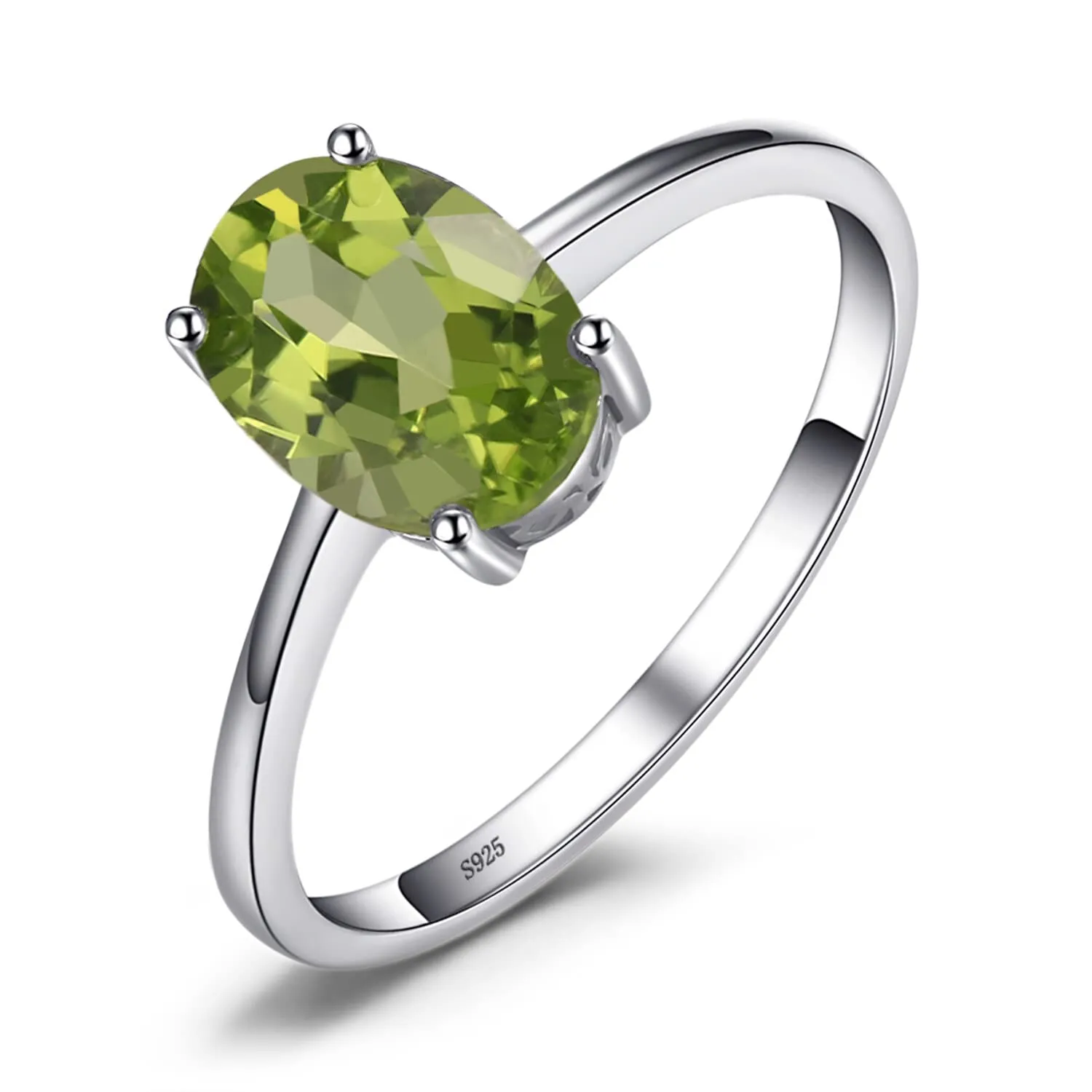 JewelryPalace Anello Donna Argento 925 con Peridoto Verde Ovale - immagine 1
