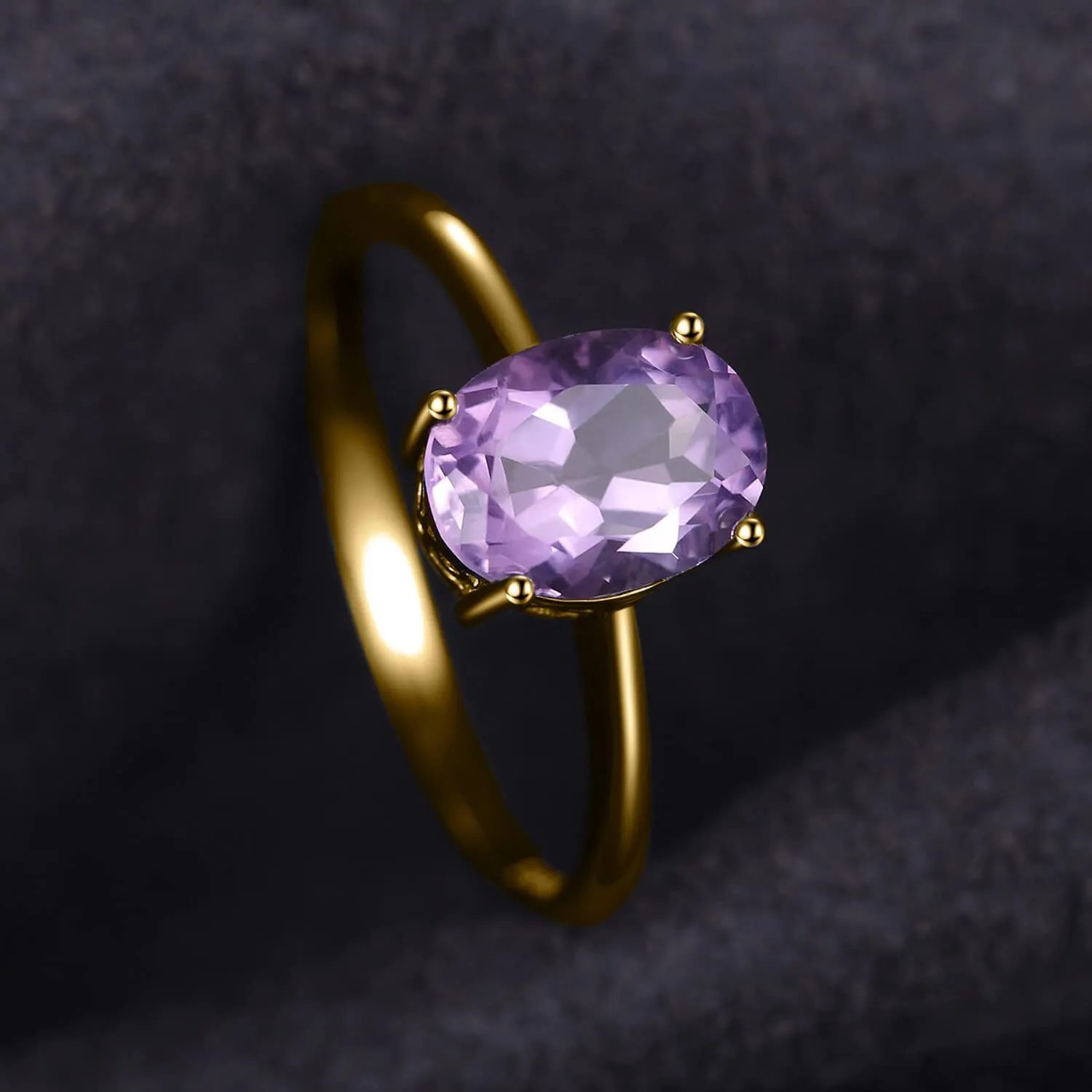 JewelryPalace Anello Donna in Argento 925 con Ametista, Topazio, Granato, Peridoto, Citrino - Birthstone Solitario - immagine 4