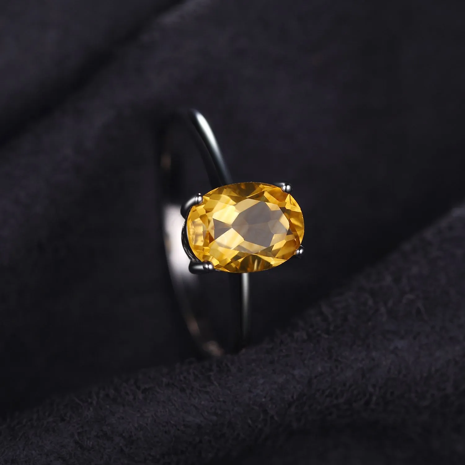 JewelryPalace Anello Donna in Argento 925 con Citrino Arancione Naturale, Taglio Ovale, Taglia 10.5 - immagine 3