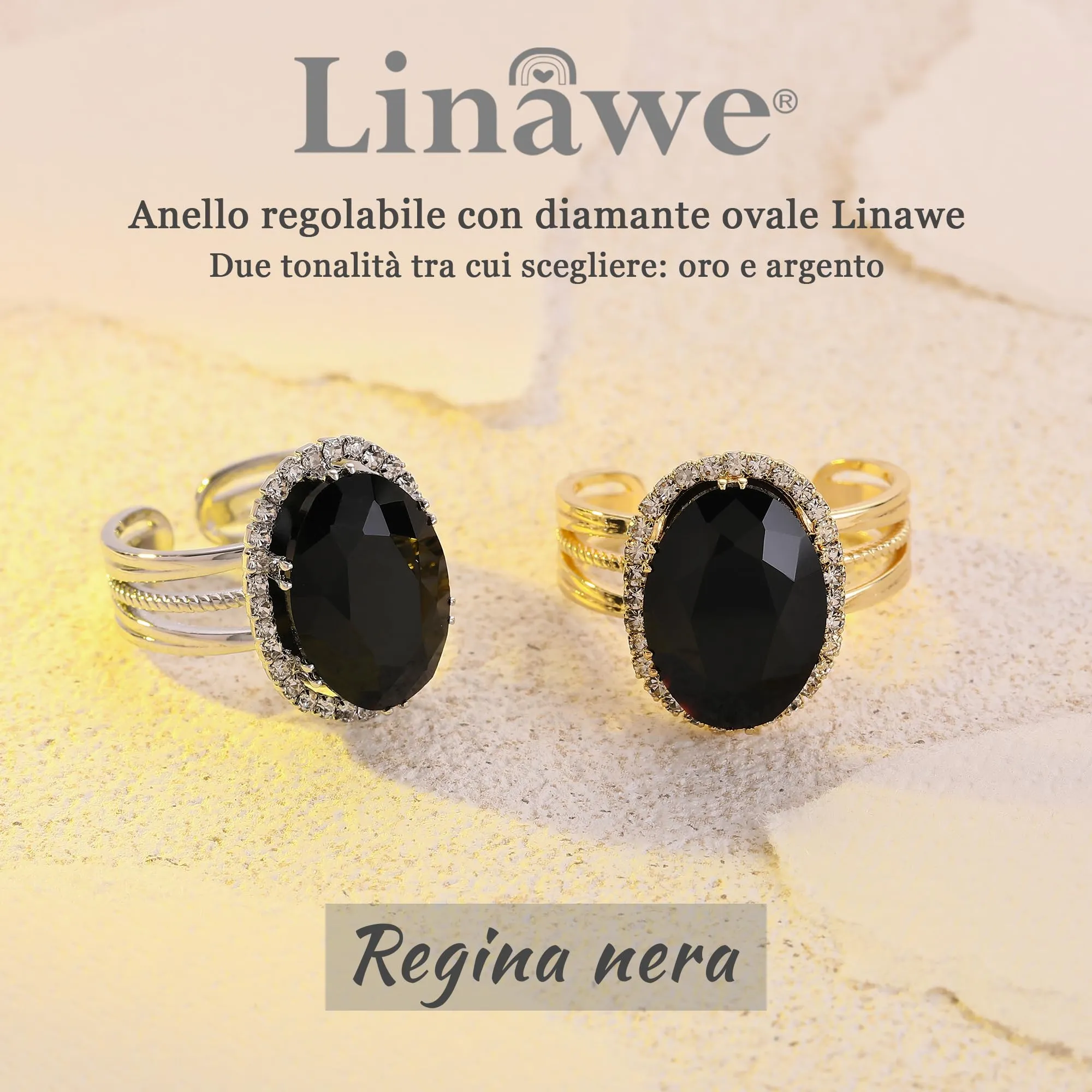 Linawe Anello da Donna in Moissanite e Zirconi Regolabile - immagine 5