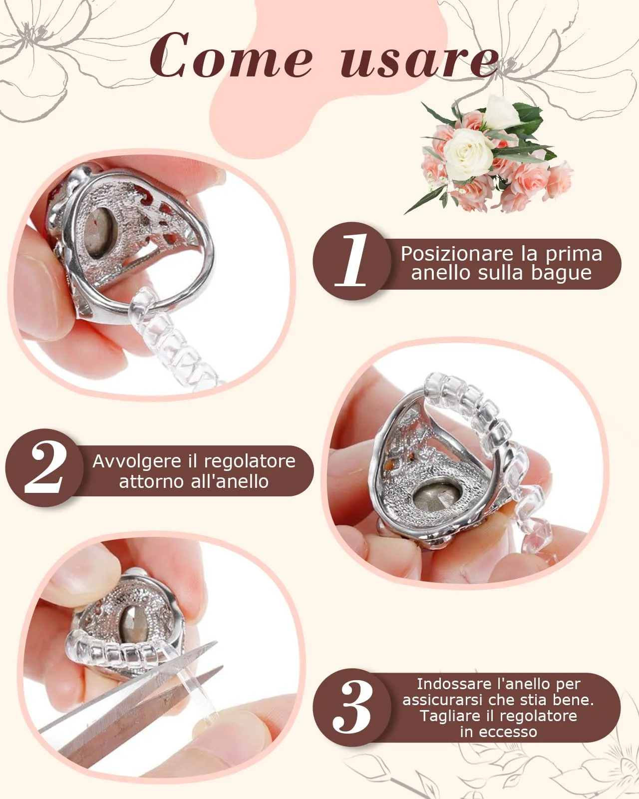 Lullu Riduttore Anelli Invisibile in Silicone, Set da 15 Pezzi - immagine 4