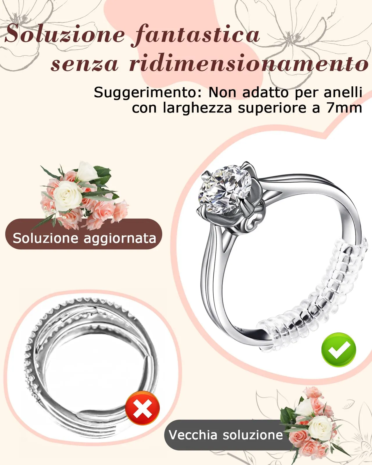 Lullu Riduttore Anelli Invisibile in Silicone, Set da 15 Pezzi - immagine 5