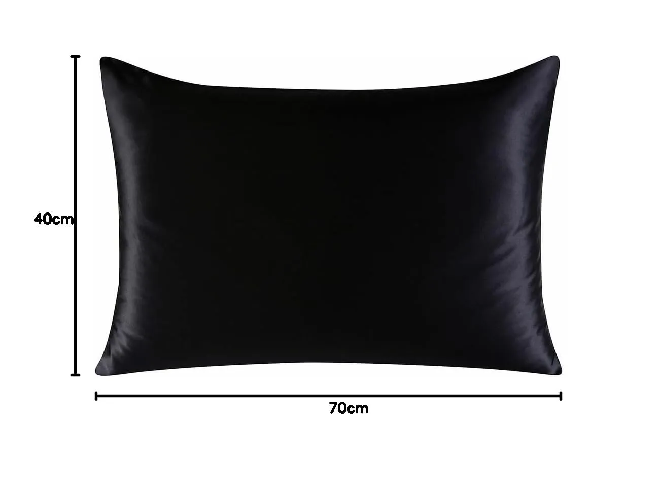 townssilk Federa in seta di gelso 100% naturale 19 momme, doppia faccia, 40x70cm, Nero - immagine 10