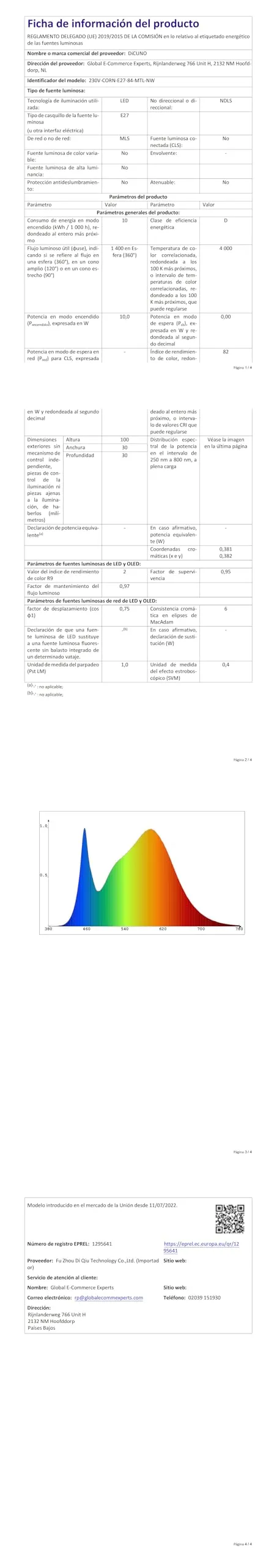 DiCUNO Lampadina LED E27 10W, 4000K, 1400lm, 2 Pezzi - immagine 9
