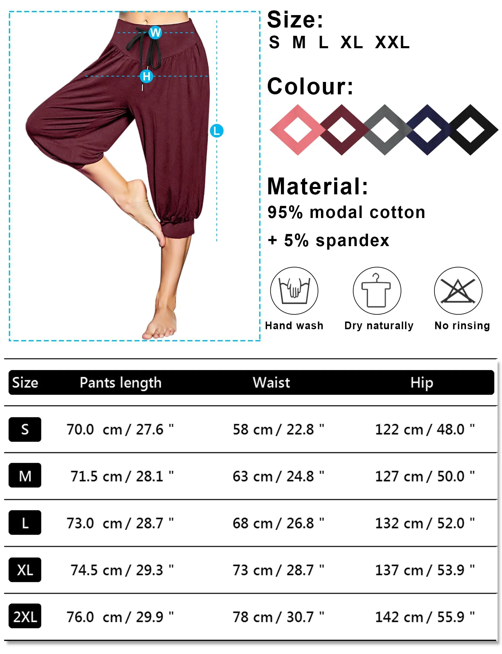 Terecey Pantaloni Yoga Donna in Modal Vita Alta Fitness Relax - immagine 6