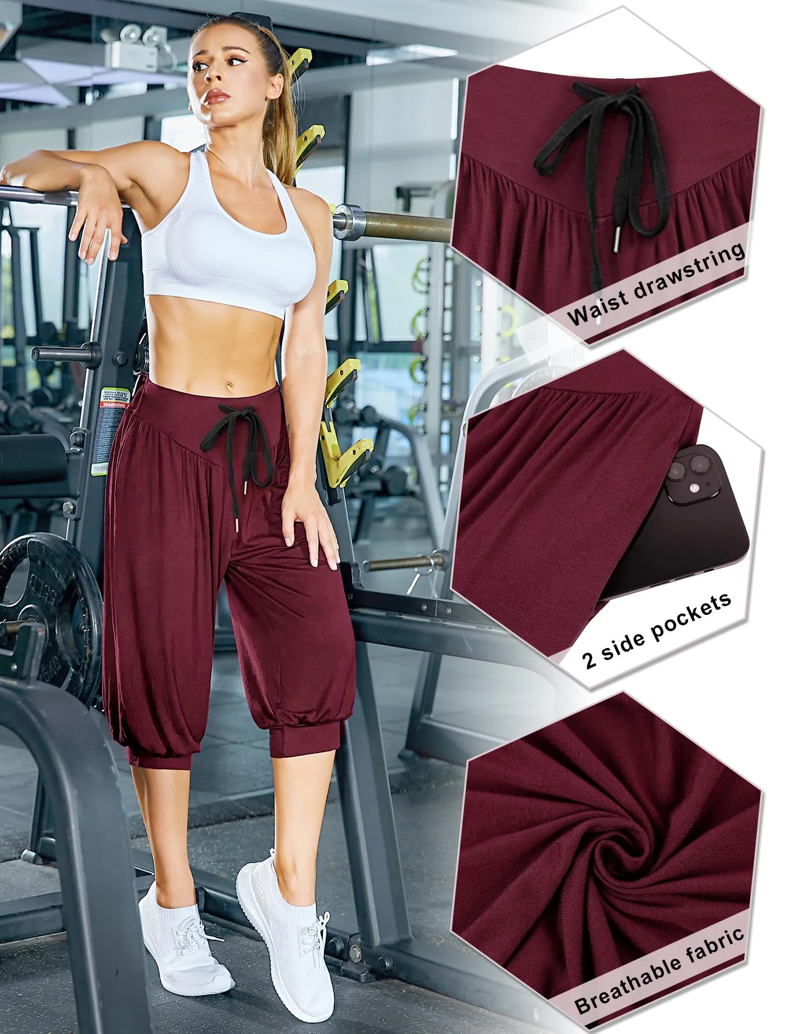 Terecey Pantaloni Yoga Donna in Modal Vita Alta Fitness Relax - immagine 7