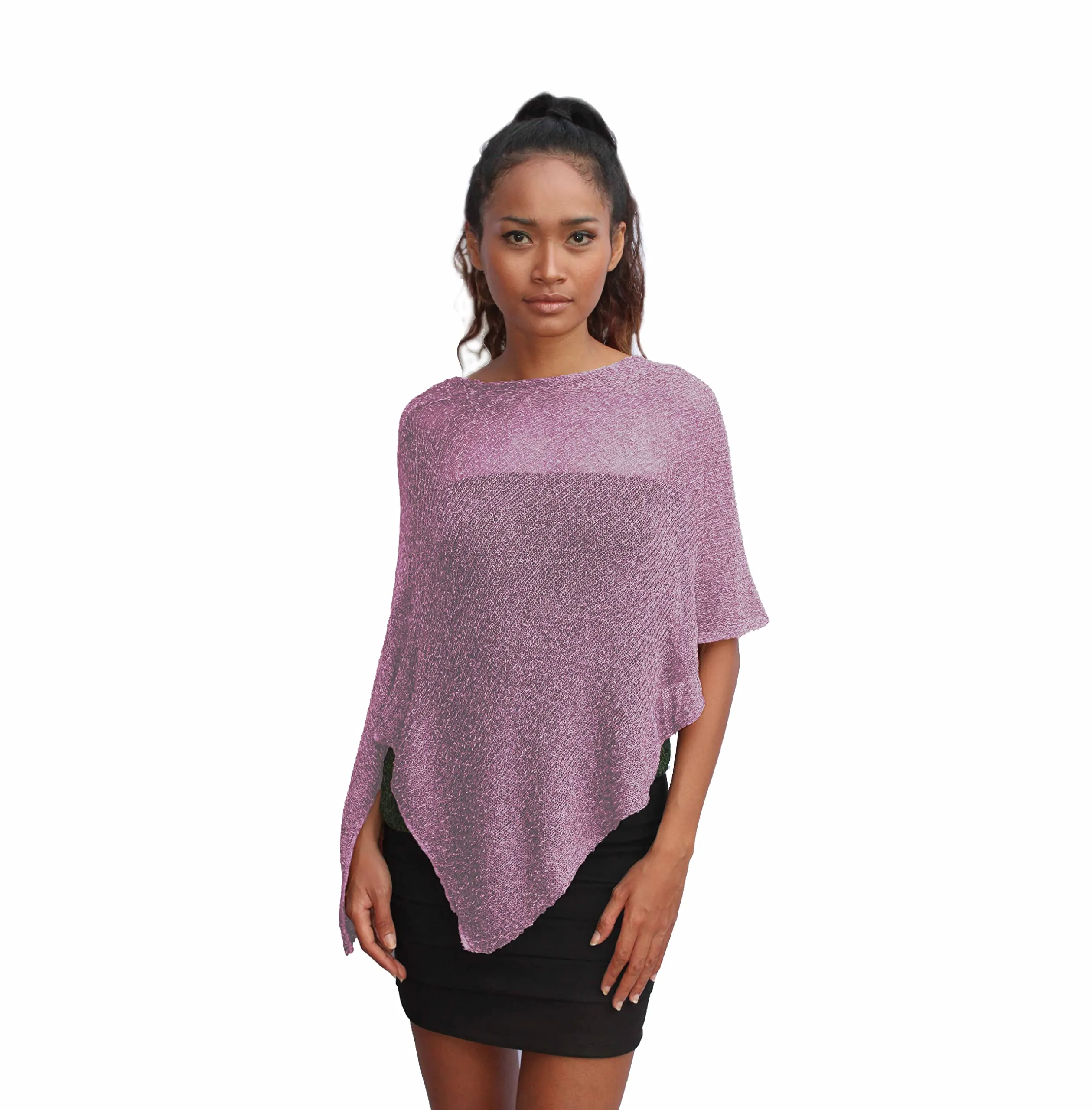 creazioni unique Poncho Coprispalle Donna in Rete di Viscosa (Lilla Oro) - immagine 1