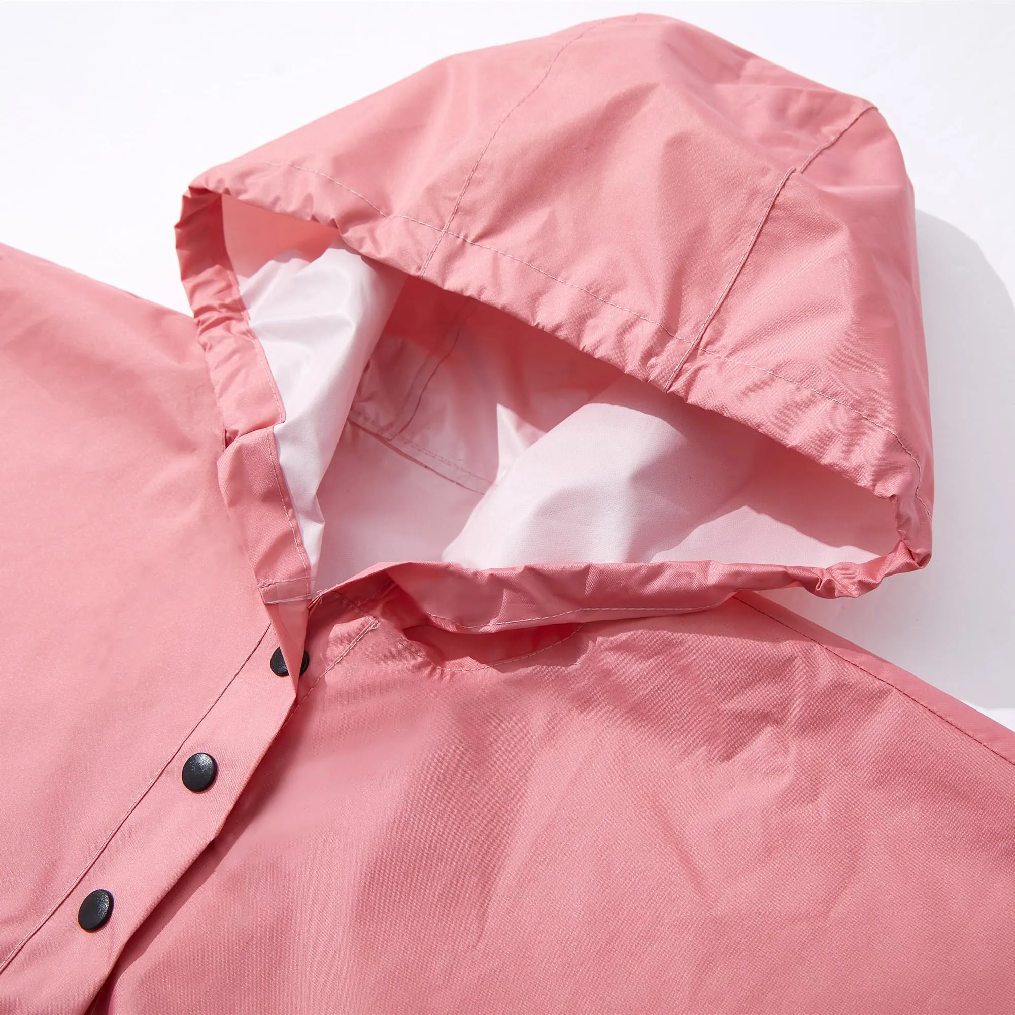 QIKADO Poncho Antipioggia Bambino con Cappuccio e Bottoni, Rosa scuro, L, 5-8 anni - immagine 4