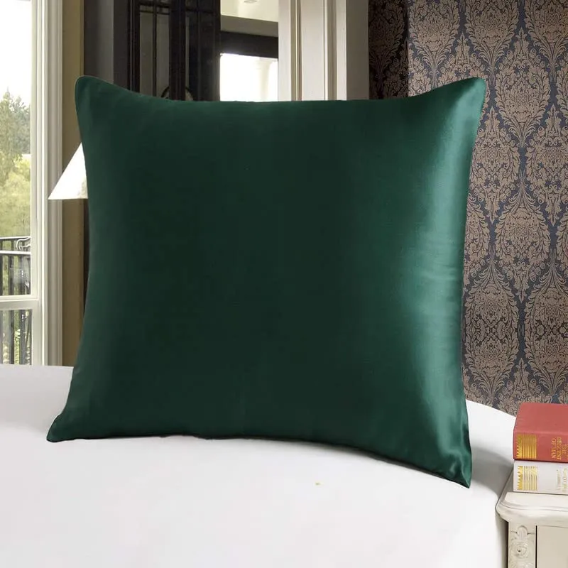 townssilk Federa in seta di gelso 19 momme, doppia faccia, 40x40cm, Smeraldo - immagine 1