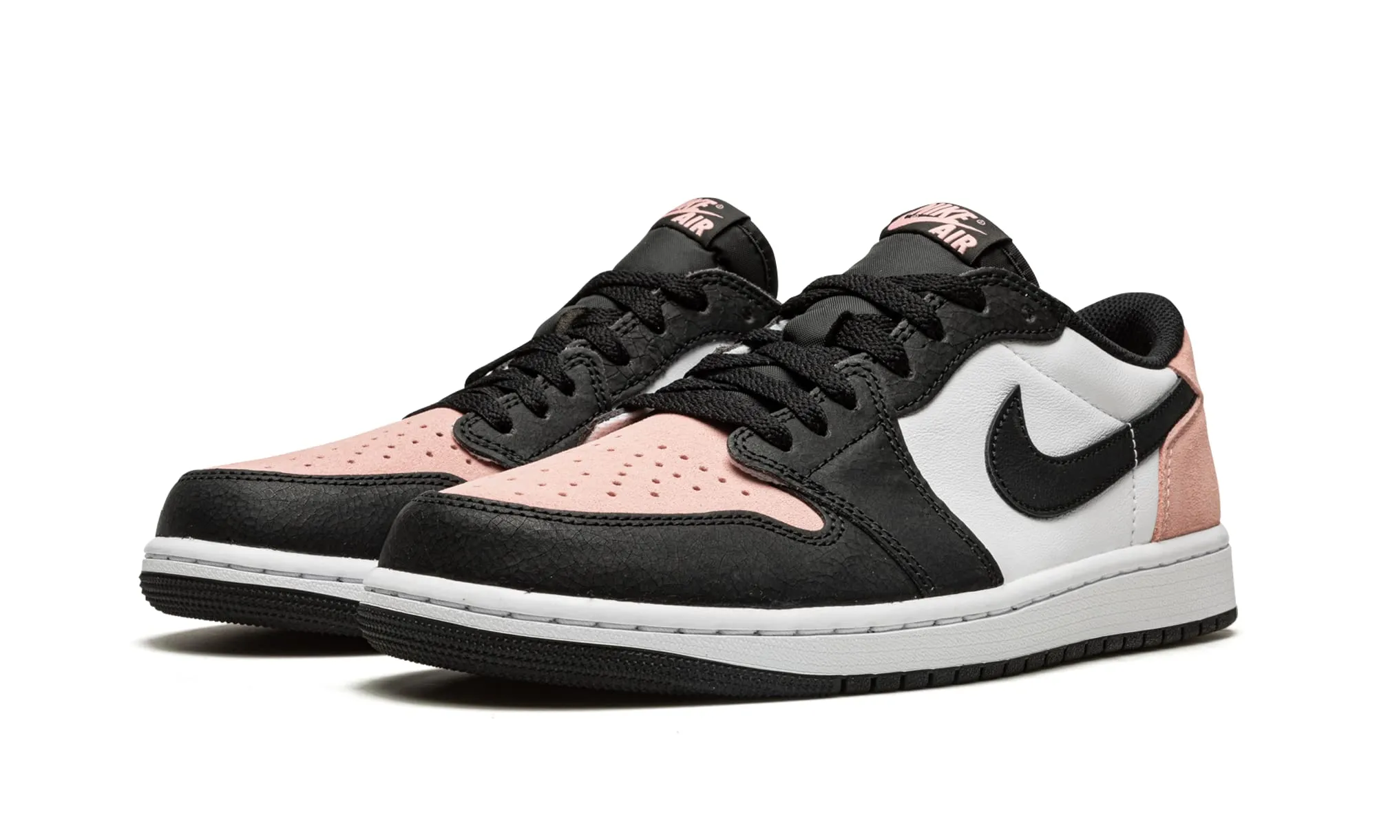 Nike Air Jordan 1 Low Nero Sbiancato Corallo Bianco Gre, 46 EU - immagine 3
