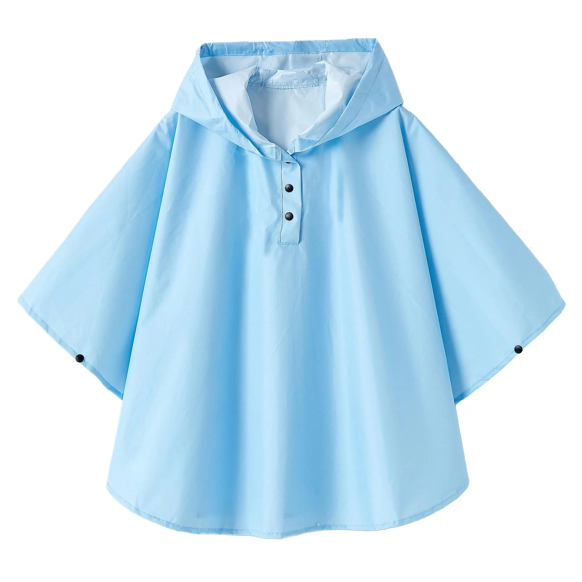QIKADO Poncho Antipioggia Bambino con Cappuccio, Azzurro, 8 anni - immagine 1