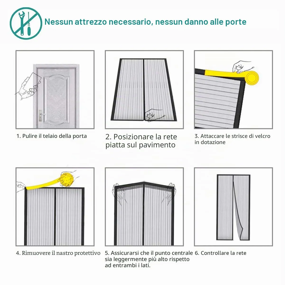 Meet Beauty Zanzariera Magnetica per Porte 130x220 cm, Bianca - immagine 6