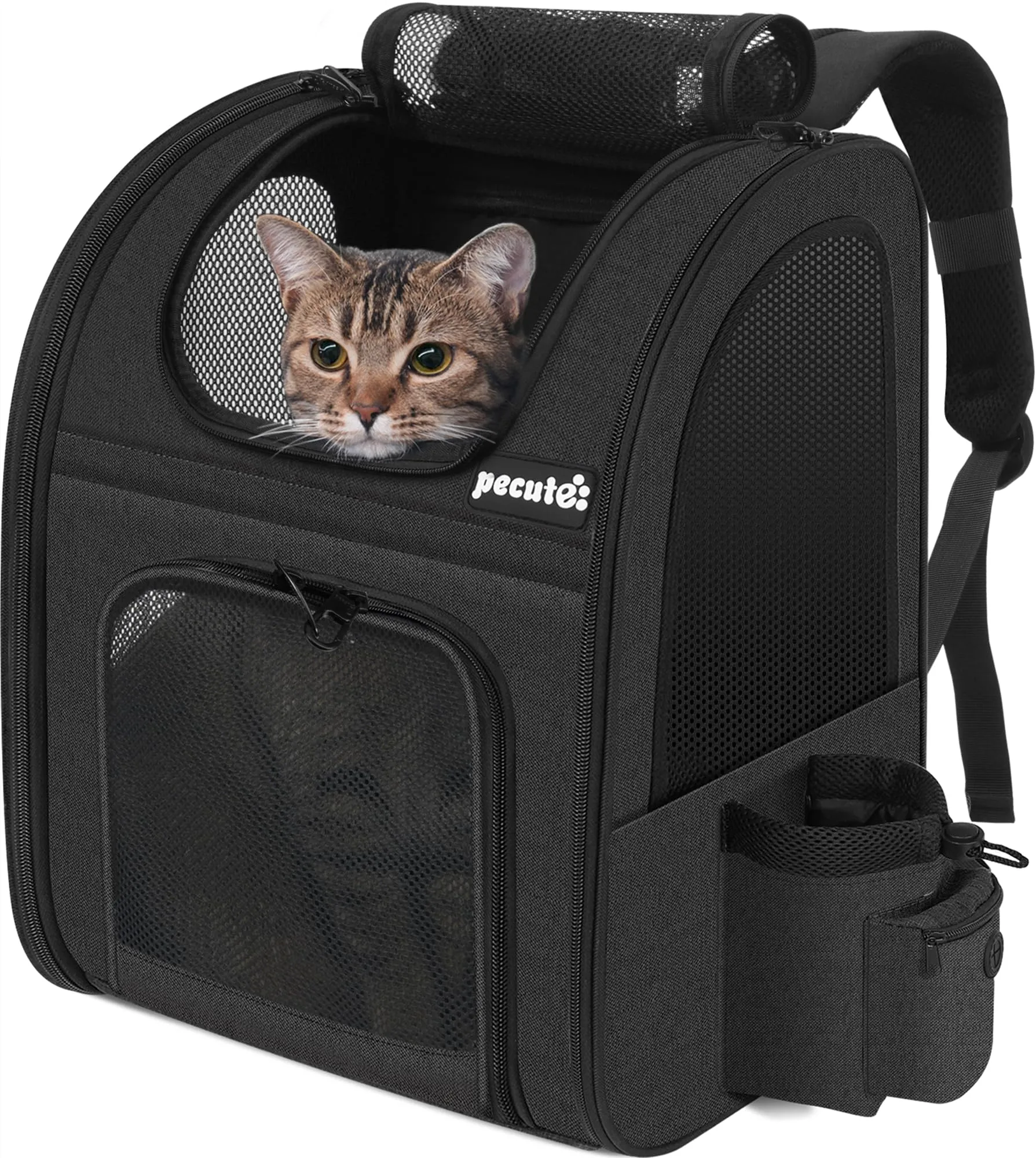 Pecute Zaino Trasportino per Cani e Gatti, Nero, Taglia L - immagine 1