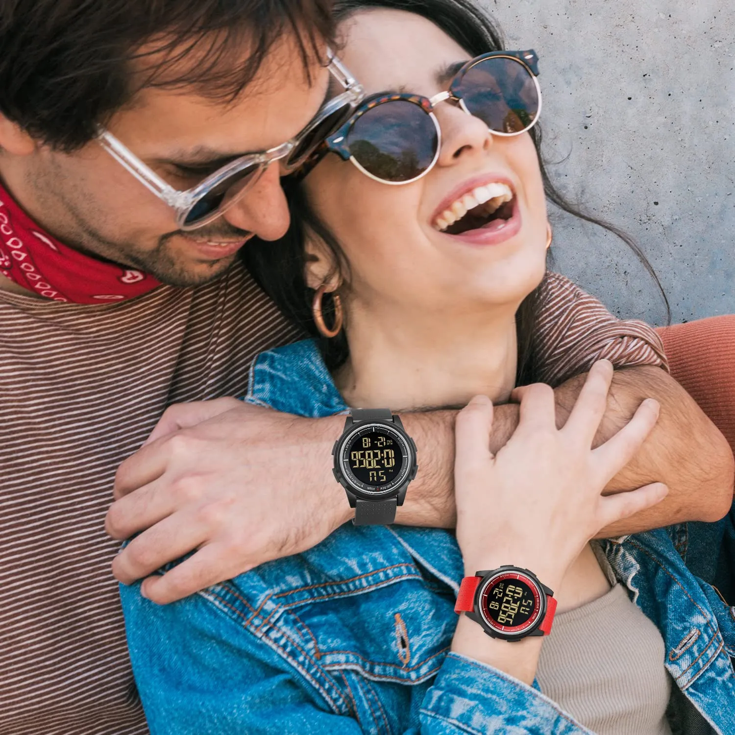 GOLDEN HOUR GH1313 Orologio Digitale Sport Ultra-Sottile Impermeabile con Cinturino in Gomma - immagine 7