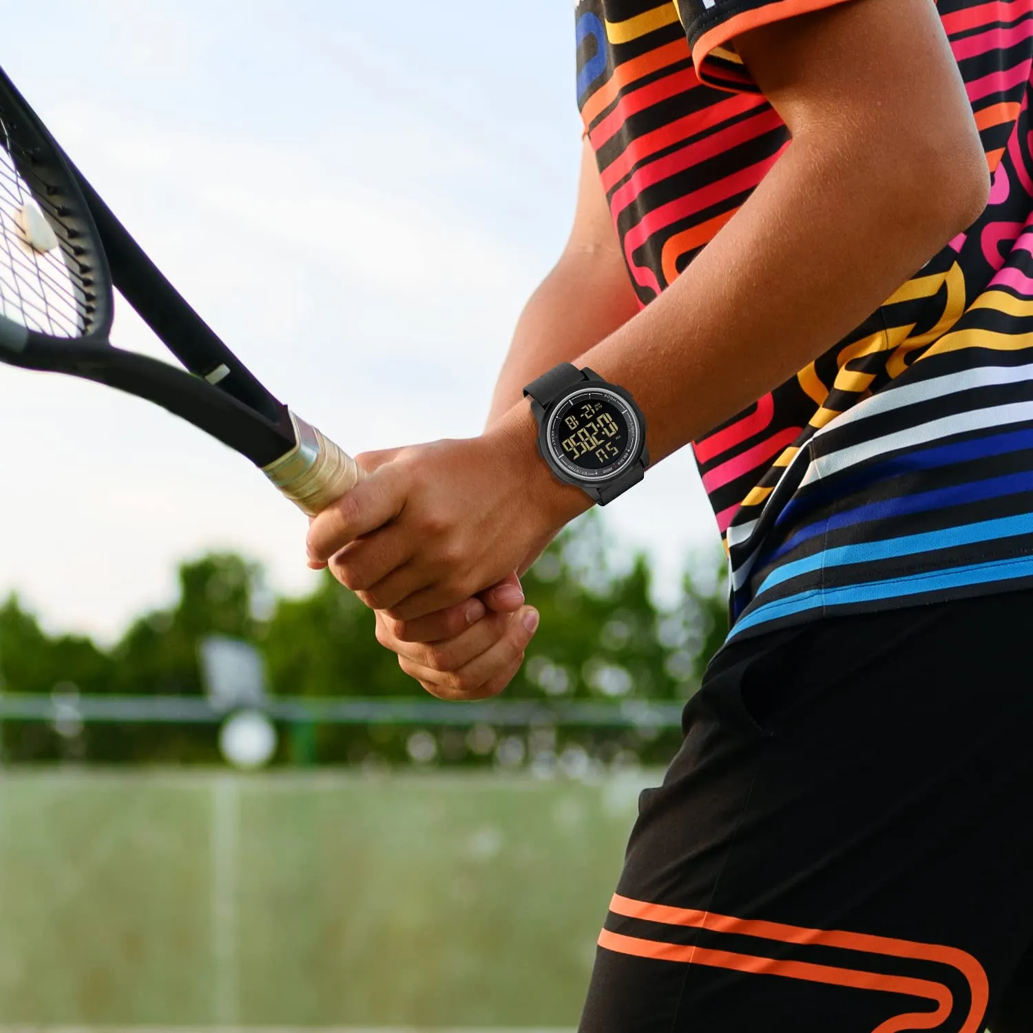GOLDEN HOUR GH1313 Orologio Digitale Sport Ultra-Sottile Impermeabile con Cinturino in Gomma - immagine 8