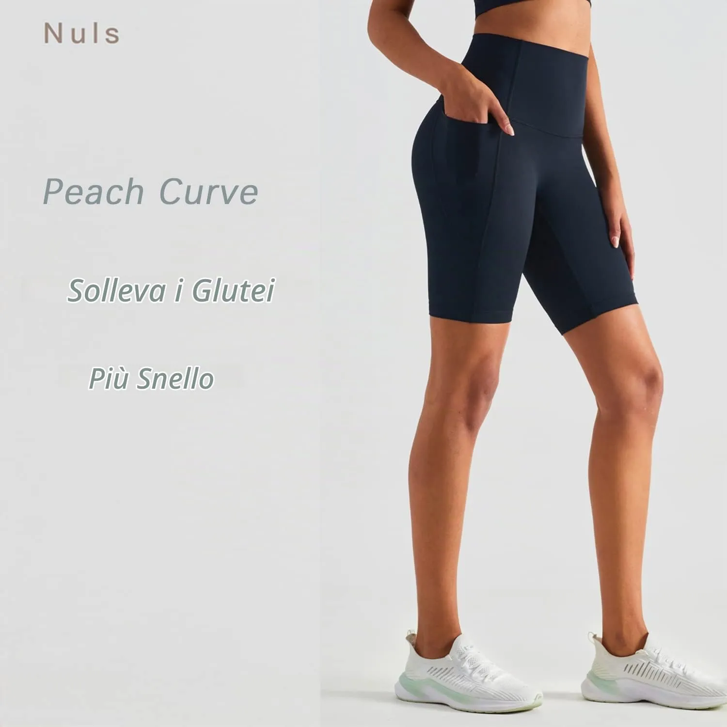 XDSP Pantaloncini Sportivi da Donna Yoga a Vita Alta con Tasche Laterali - immagine 2