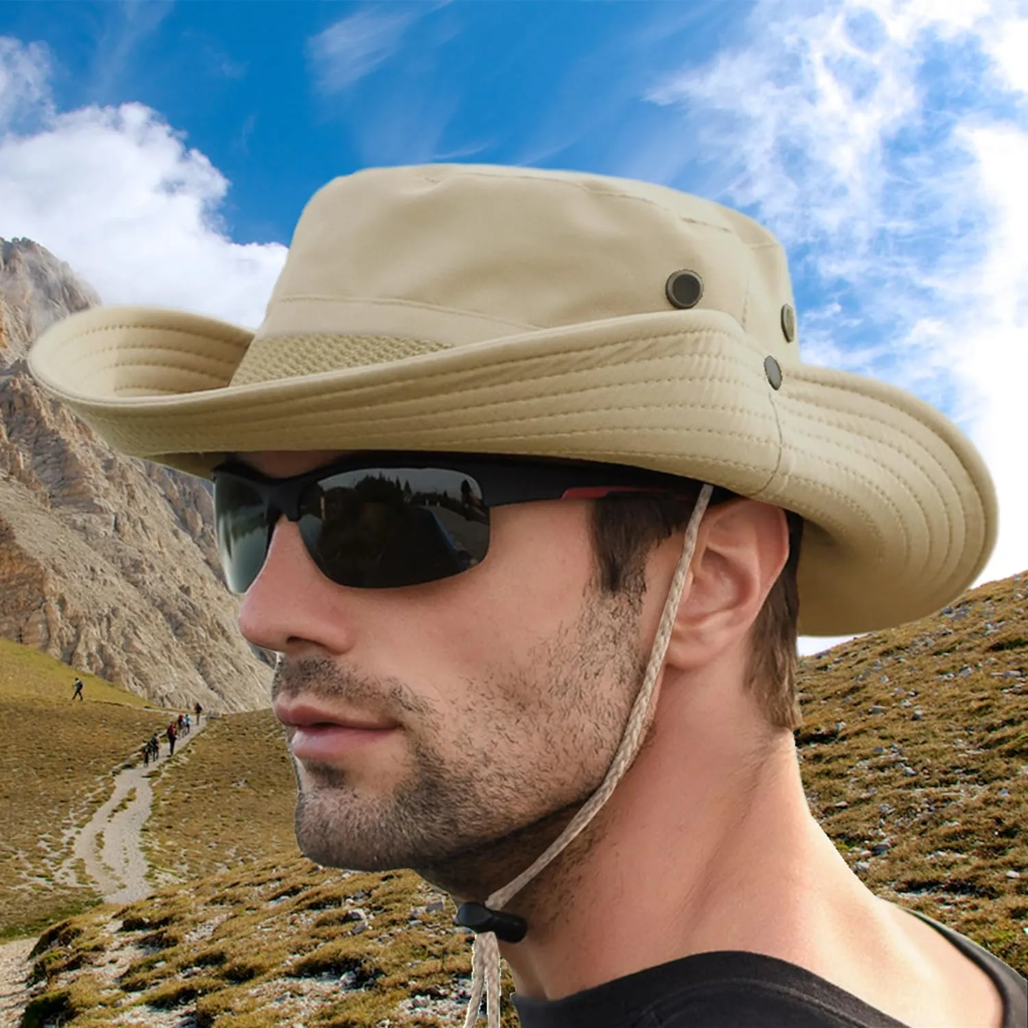 Favuit Cappello Boonie Pieghevole da Pescatore per Uomo e Donna, Protezione Solare a Tesa Larga per Outdoor, Safari, Pesca, Campeggio e Trekking - immagine 8