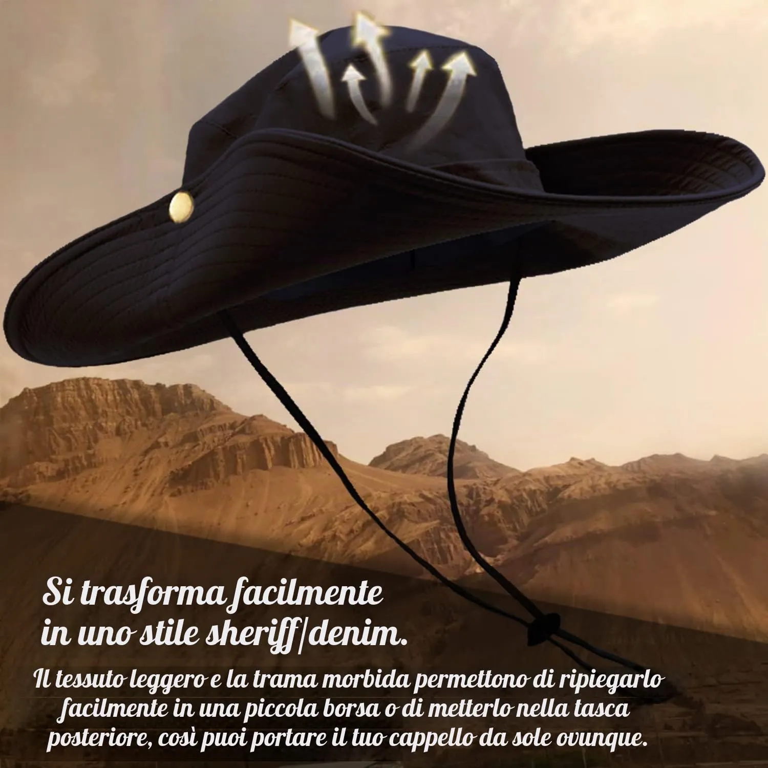 Favuit Cappello Boonie Pieghevole a Tesa Larga per Uomo e Donna - immagine 3