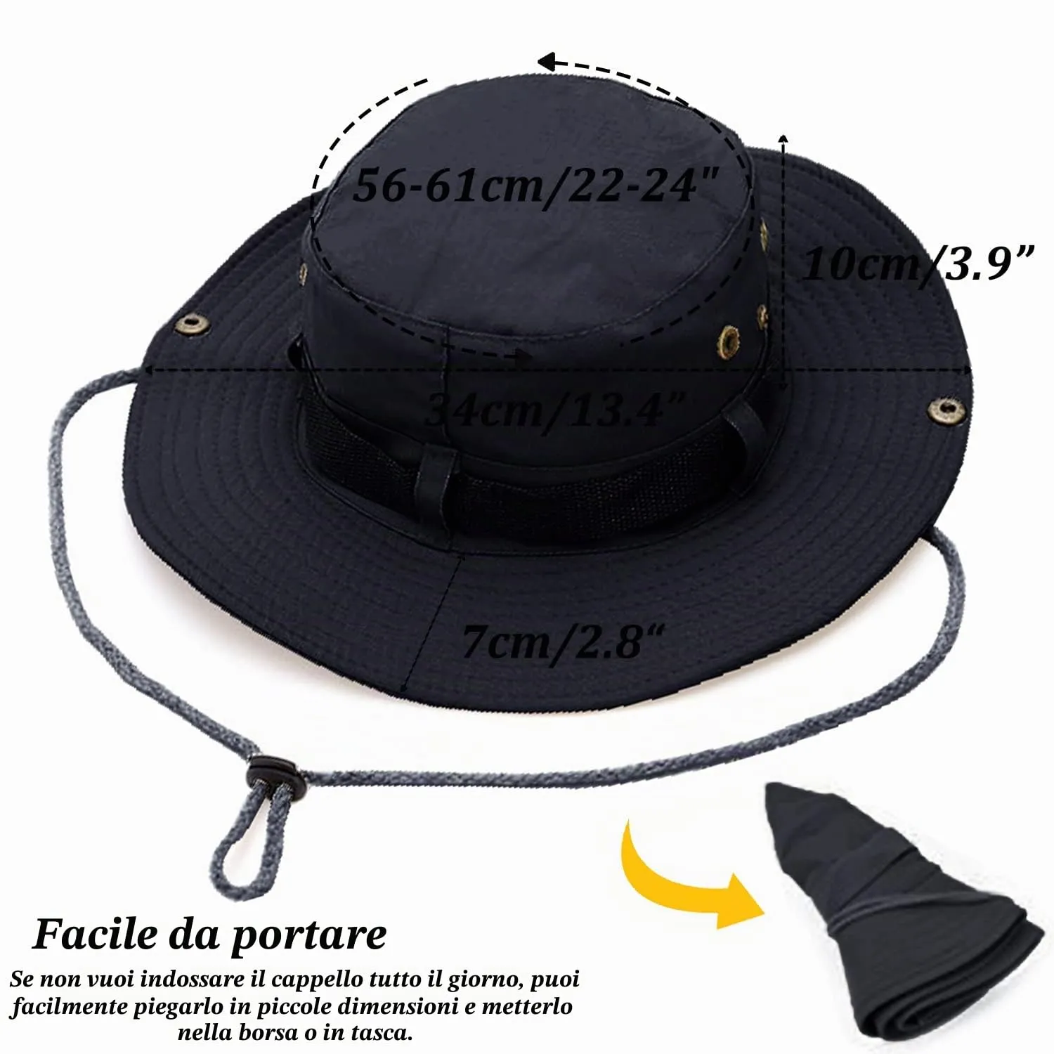 Favuit Cappello Boonie Pieghevole a Tesa Larga per Uomo e Donna - immagine 7
