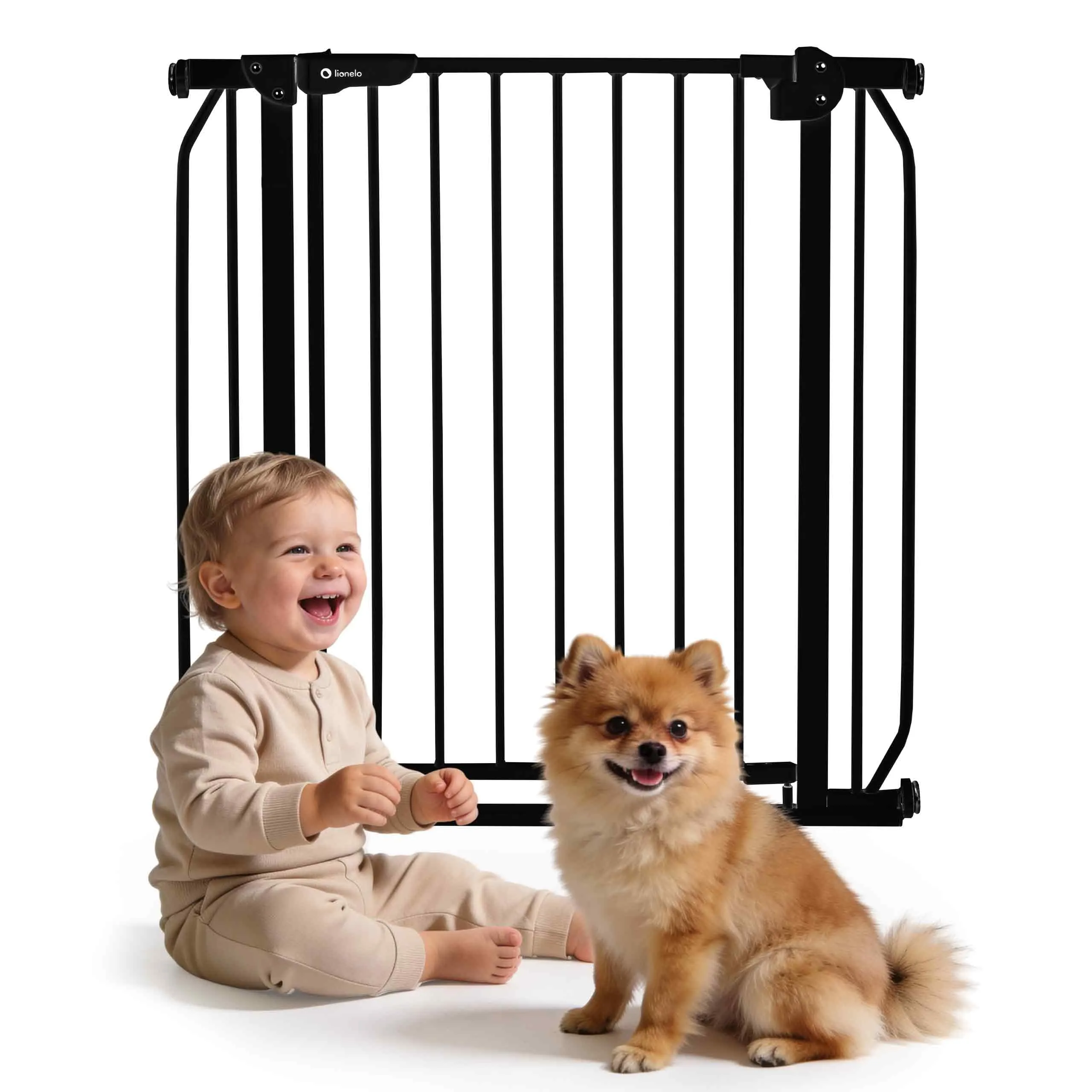 Lionelo Truus Slim Cancelletto di Sicurezza, Larghezza Regolabile 75-105 cm, Nero - immagine 1