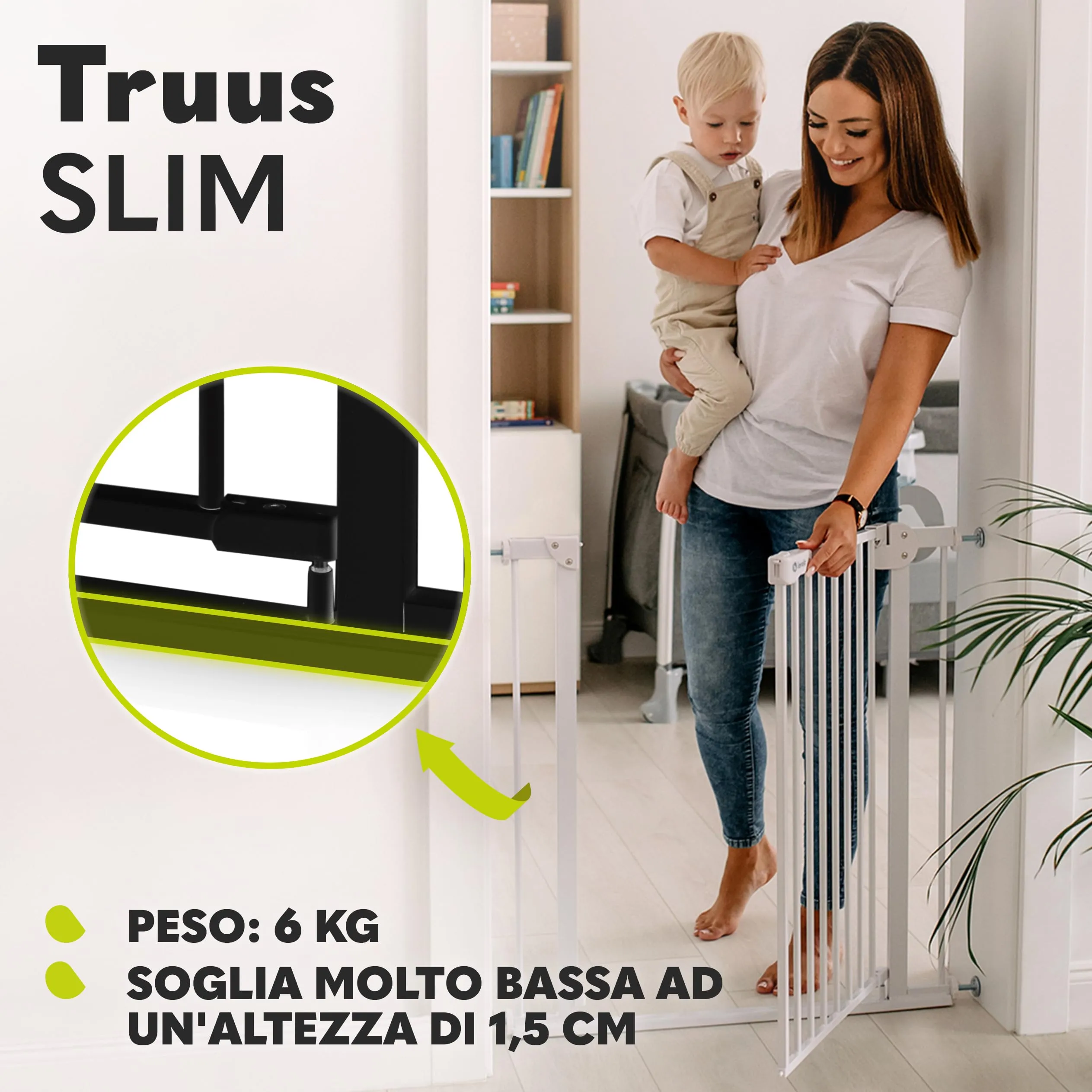 Lionelo Truus Slim Cancelletto di Sicurezza, Larghezza Regolabile 75-105 cm, Nero - immagine 4
