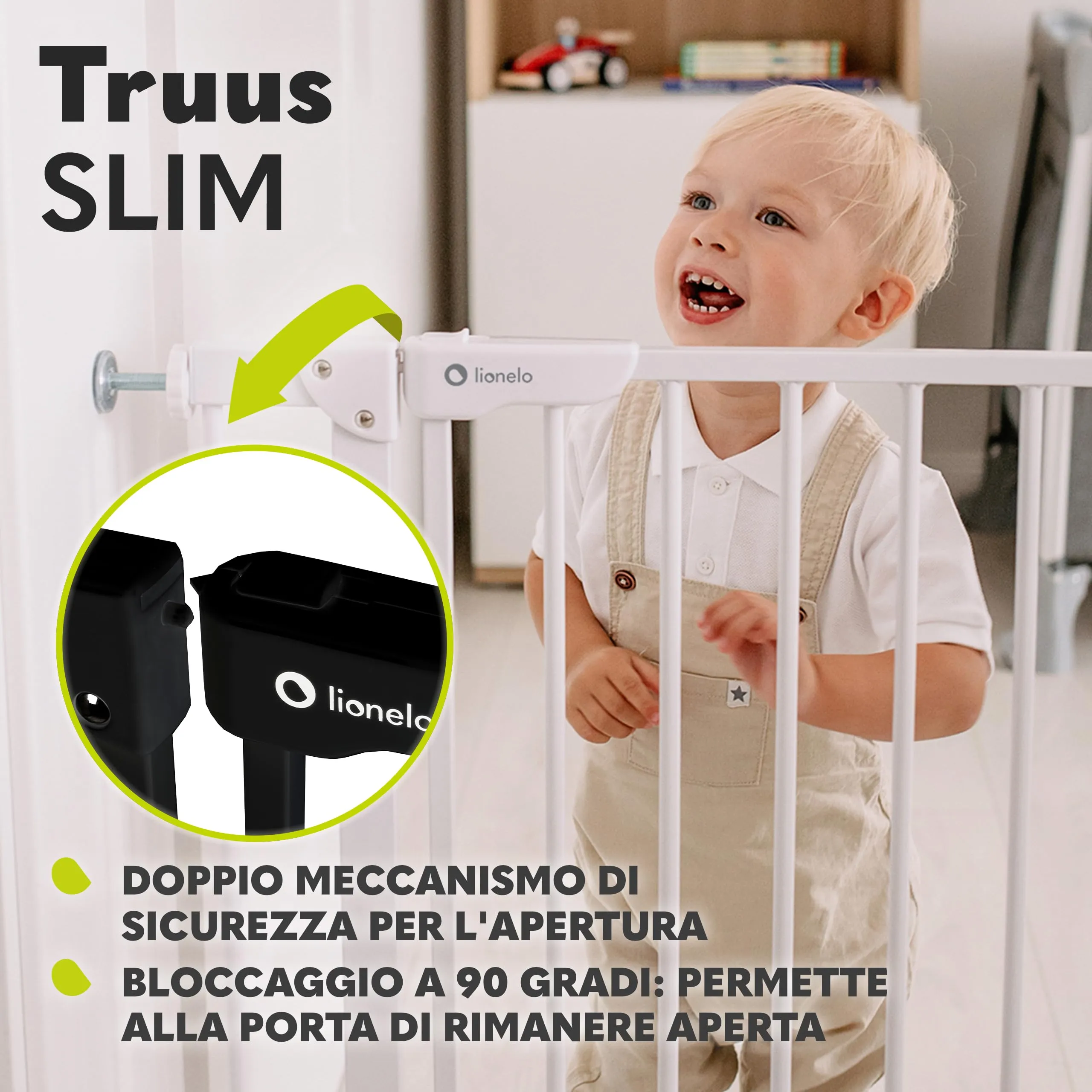 Lionelo Truus Slim Cancelletto di Sicurezza, Larghezza Regolabile 75-105 cm, Nero - immagine 6