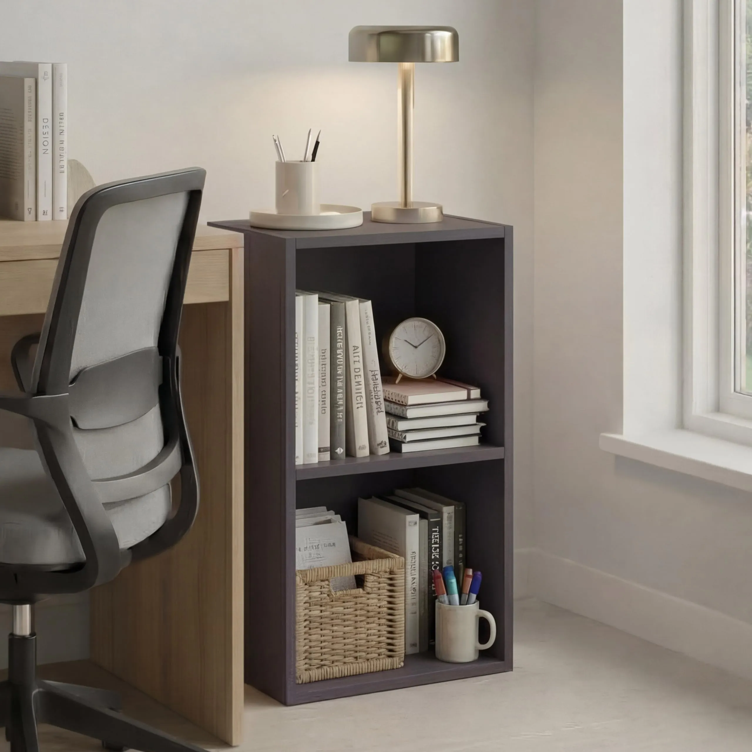 Vida Designs Oxford Libreria a Cubo 2 Ripiani, H54xW32xD24cm (Grigio) - immagine 8