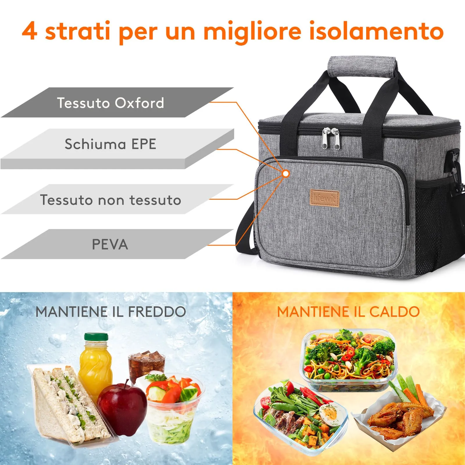 Lifewit Borsa Termica Porta Pranzo 15L - immagine 2