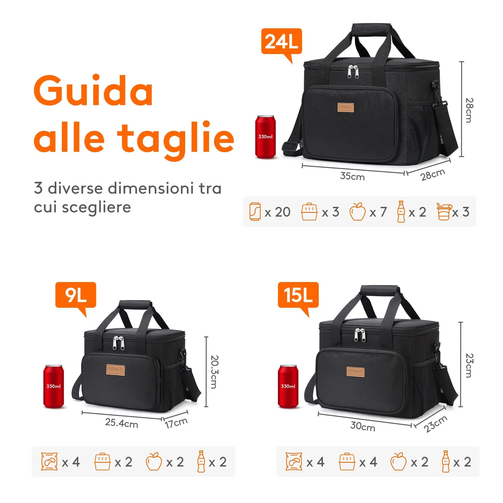 Lifewit Borsa Termica Porta Pranzo 15L - immagine 4