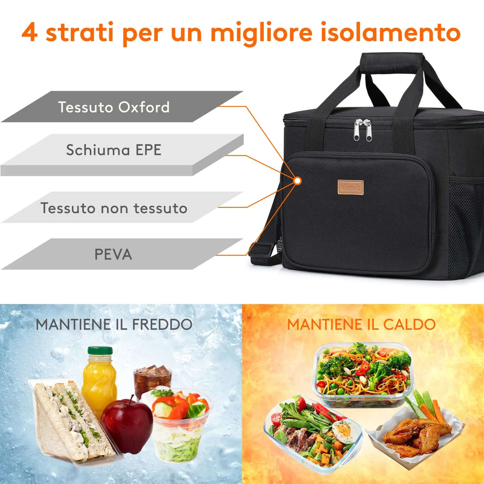 Lifewit Borsa Termica Porta Pranzo 24L - immagine 2