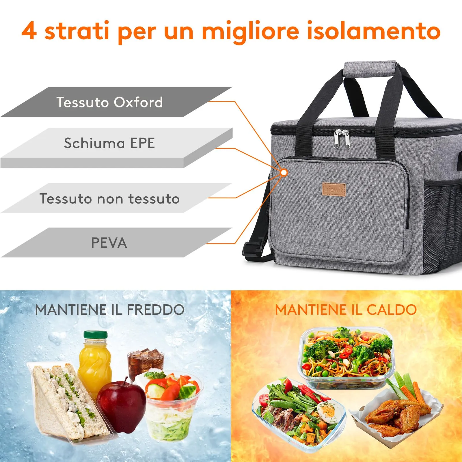 Lifewit Borsa Termica Porta Pranzo 24L - immagine 2