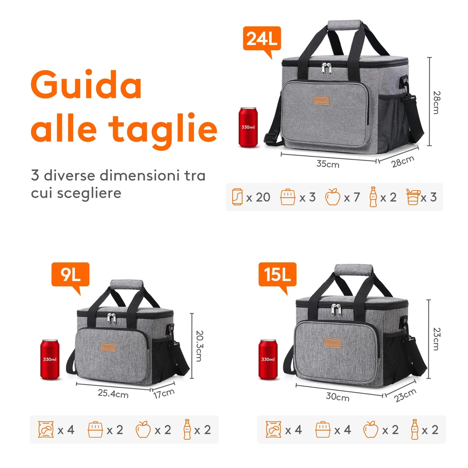 Lifewit Borsa Termica Porta Pranzo 24L - immagine 4
