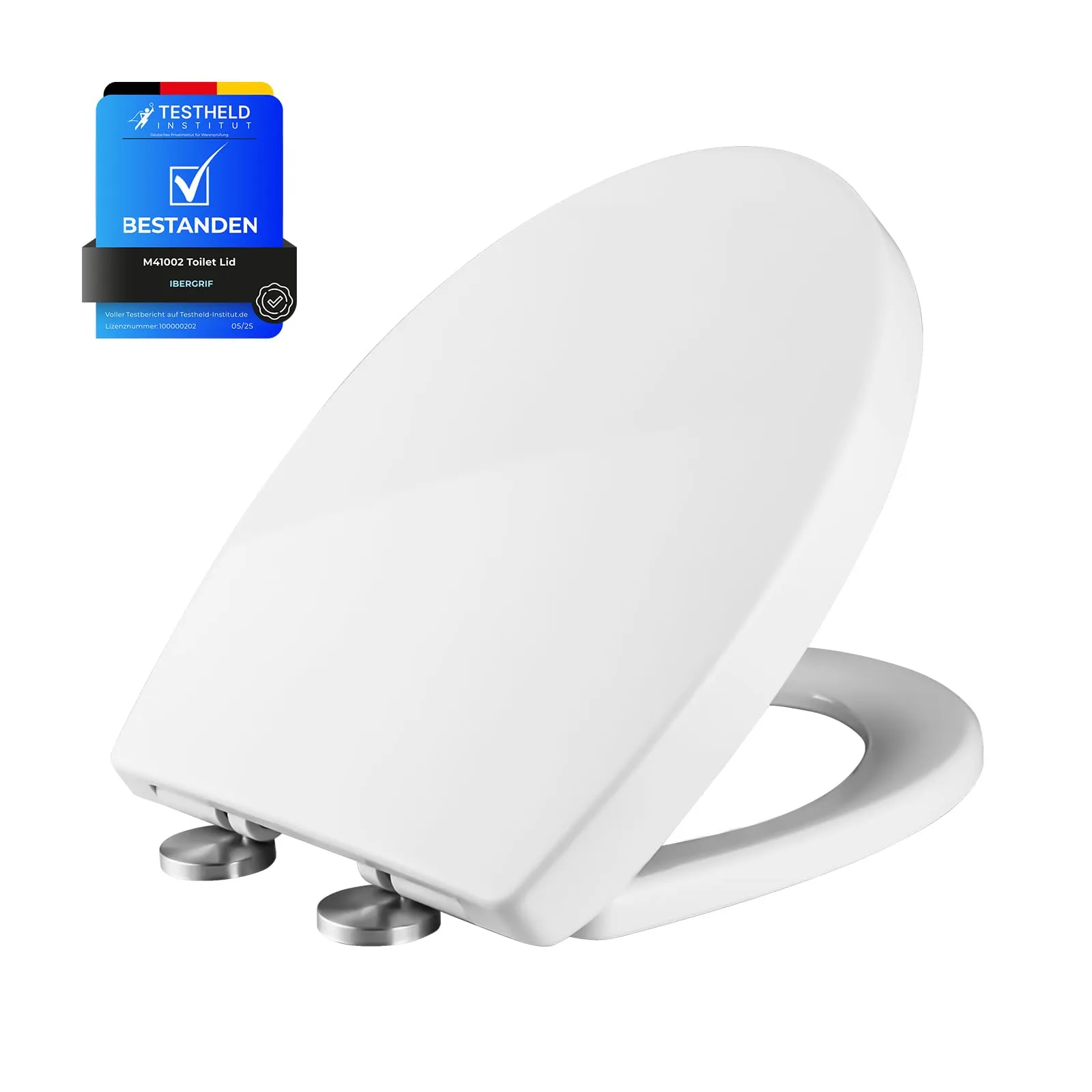 Ibergrif M41002 Sedile WC Forma O Chiusura Ammortizzata Bianco - immagine 1