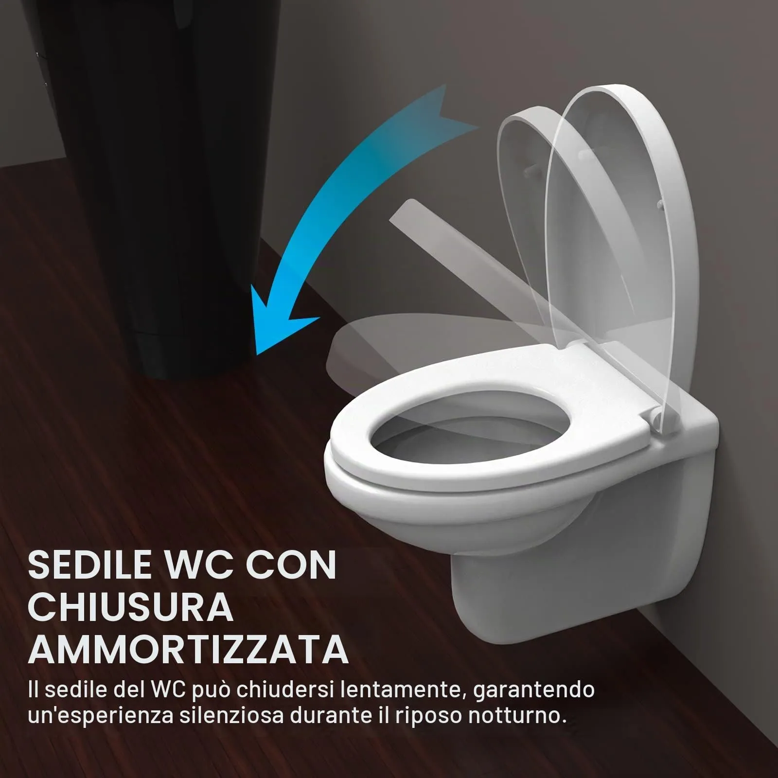 Ibergrif M41002 Sedile WC Forma O Chiusura Ammortizzata Bianco - immagine 4