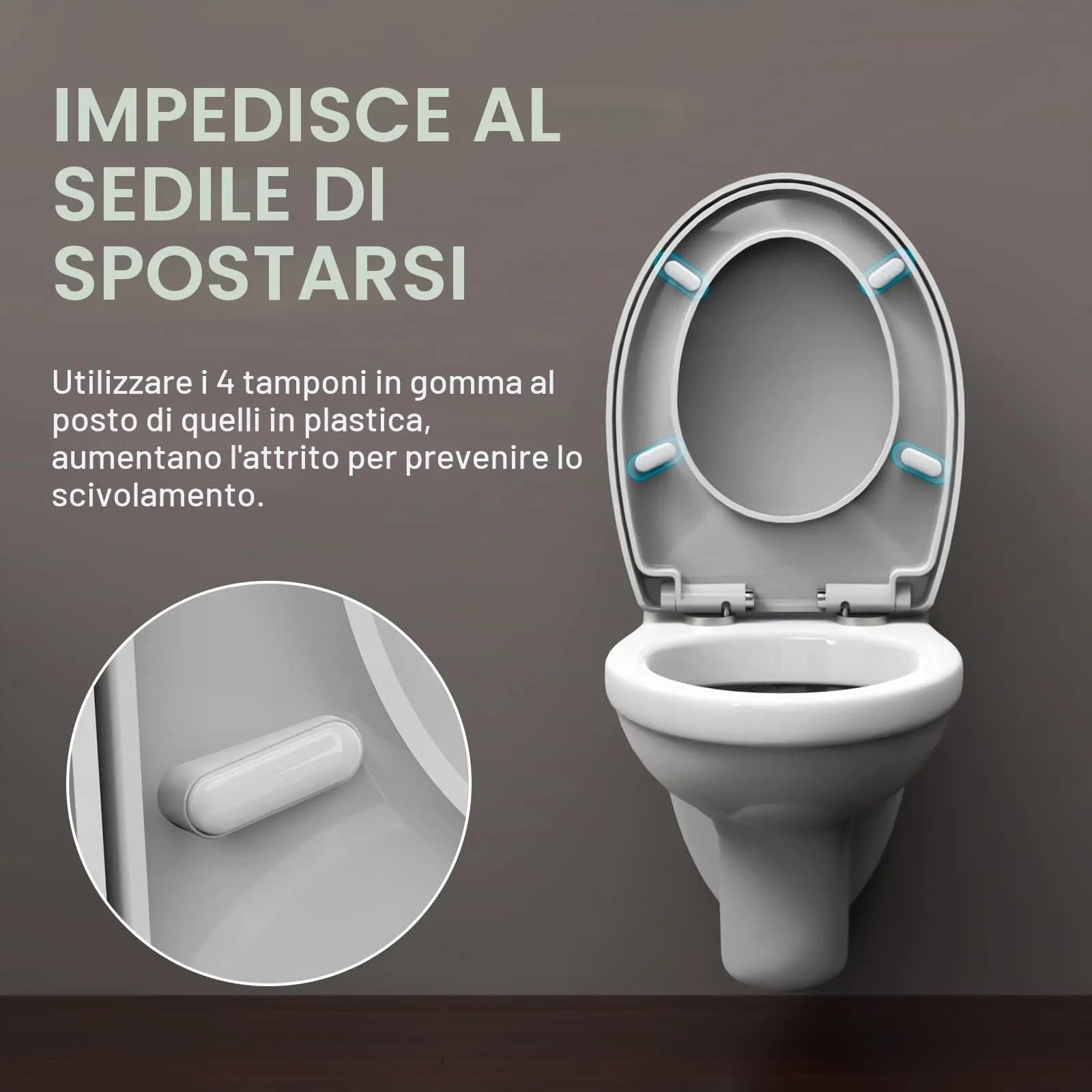 Ibergrif M41002 Sedile WC Forma O Chiusura Ammortizzata Bianco - immagine 5