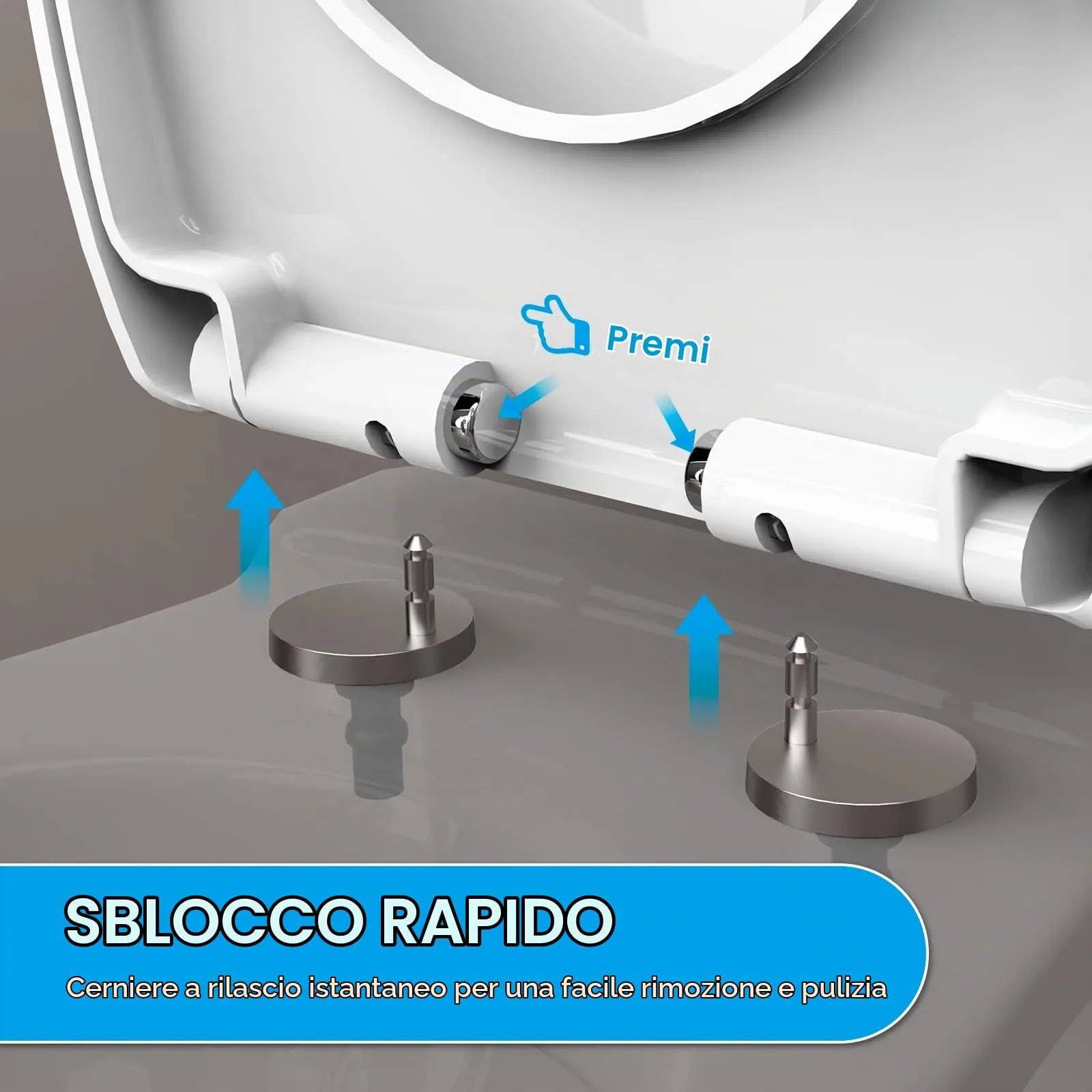 Ibergrif M41002 Sedile WC Forma O Chiusura Ammortizzata Bianco - immagine 6