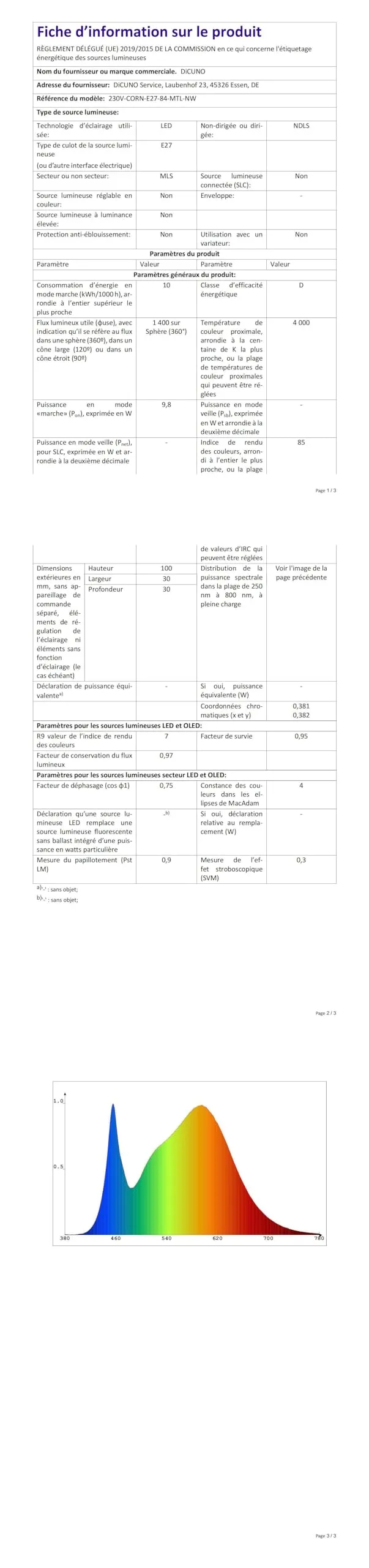 DiCUNO Lampadina LED E27 10W 4000K 1400lm, 4 Pezzi - immagine 10