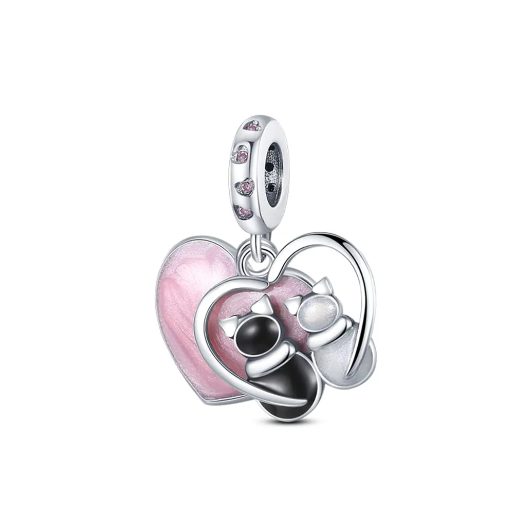 TINSLO Bead Charm Ciondolo Argento Sterling 925 con Cubic Zirconia per Braccialetti e Collane Europei - immagine 1
