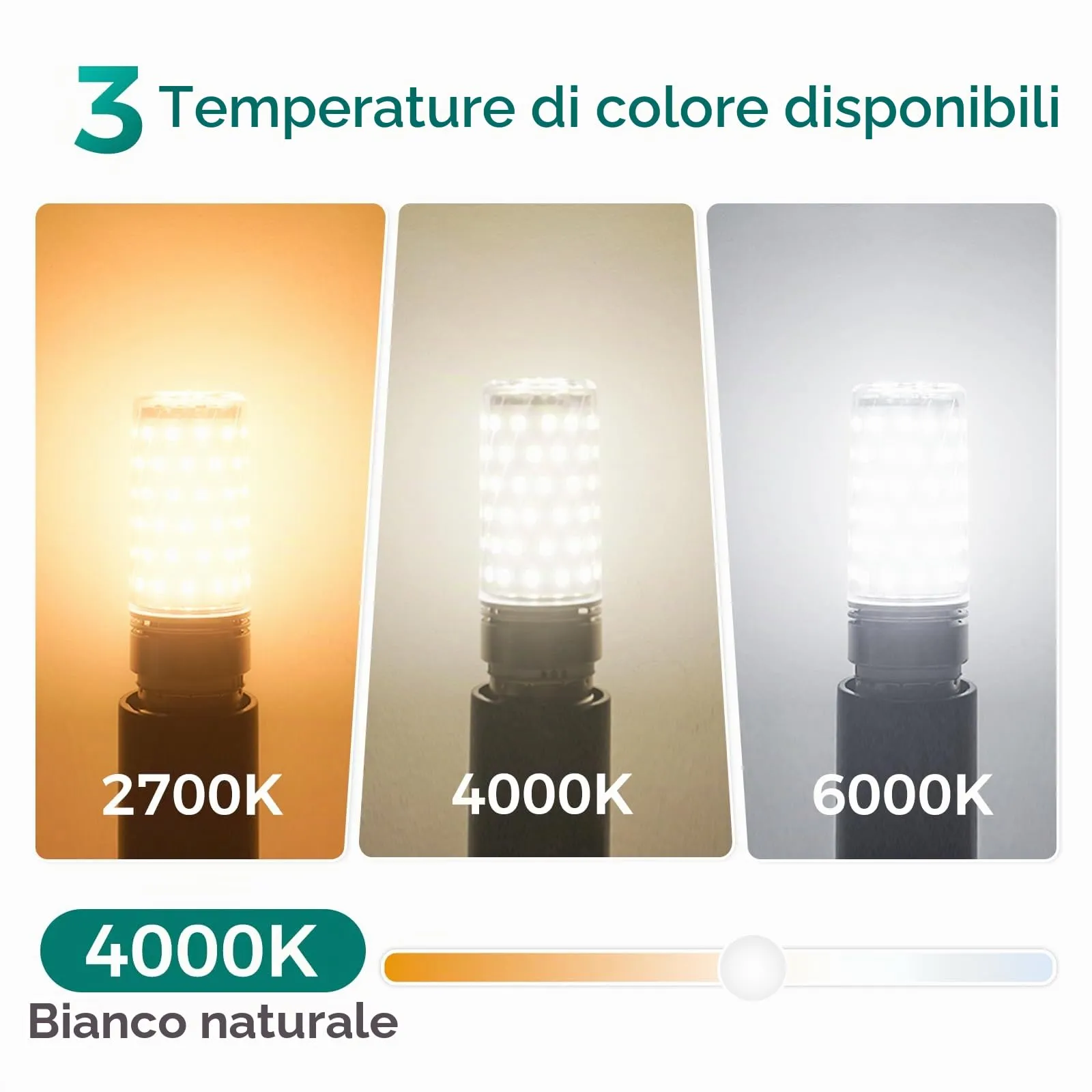 DiCUNO Lampadina LED E14 10W 4000K 1400lm, 4 Pezzi - immagine 6