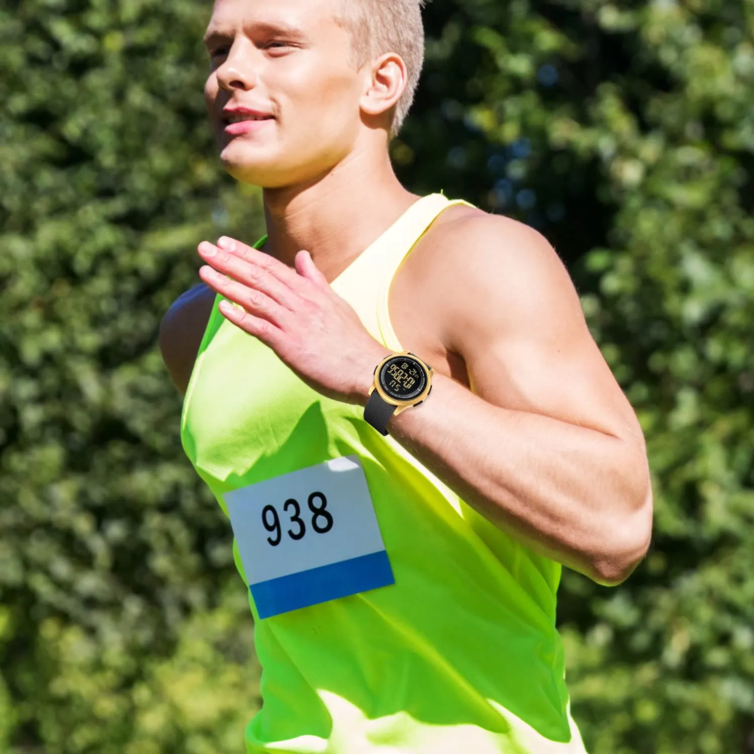 GOLDEN HOUR GH1313 Orologio Digitale Sport Impermeabile Ultra-Sottile con Cinturino in Gomma - immagine 7