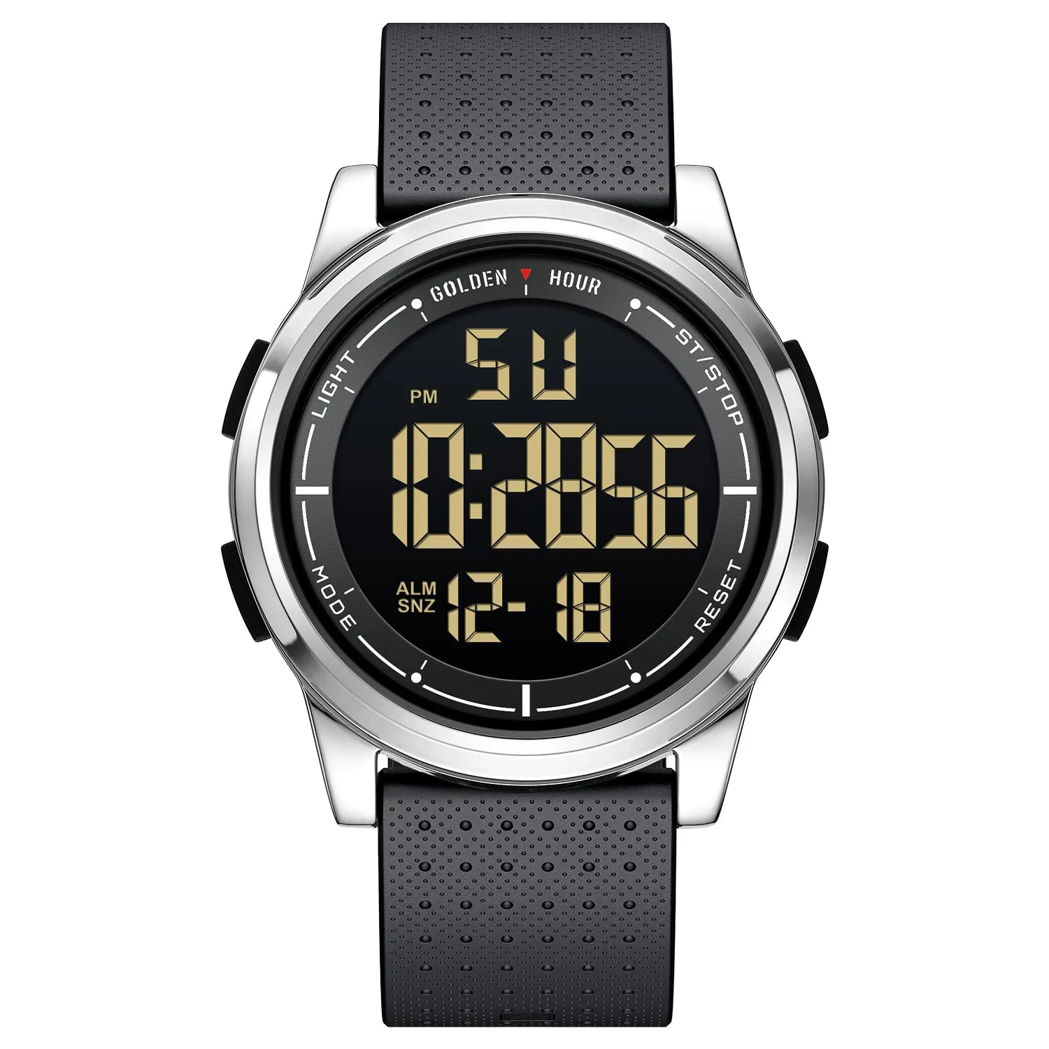 GOLDEN HOUR GH1313 Orologio Digitale Ultra-Sottile Sport Impermeabile con Cinturino in Gomma - immagine 1