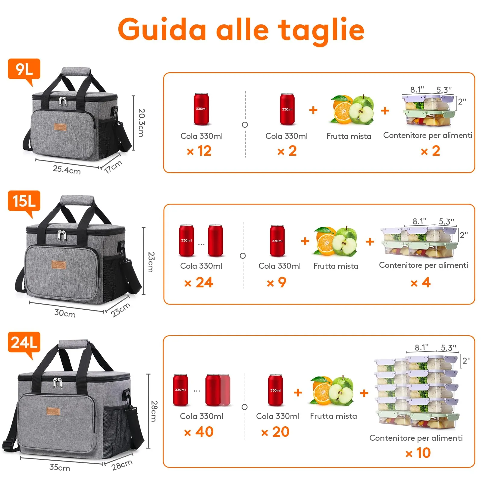 Lifewit Borsa Termica Porta Pranzo 9L - immagine 2
