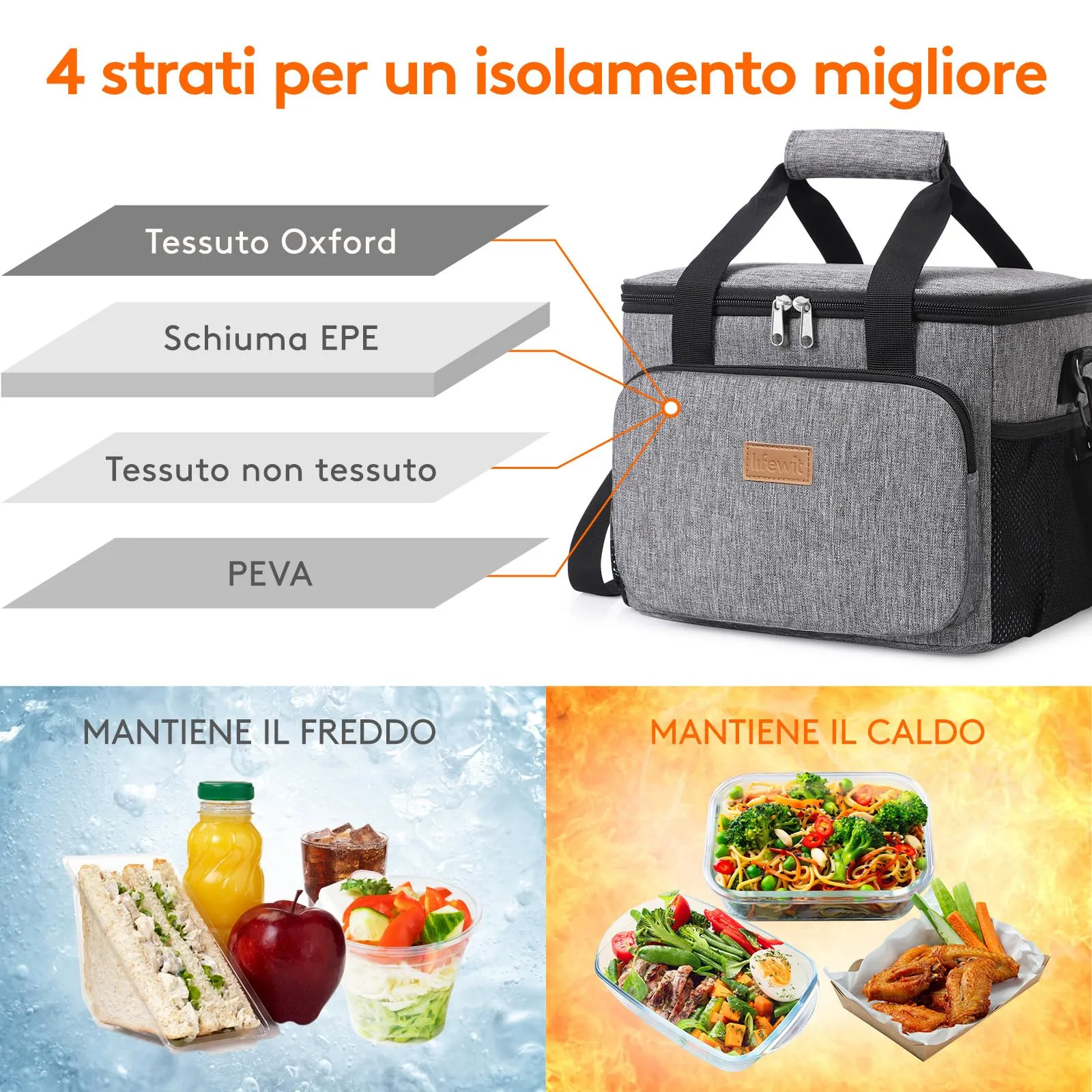 Lifewit Borsa Termica Porta Pranzo 9L - immagine 3