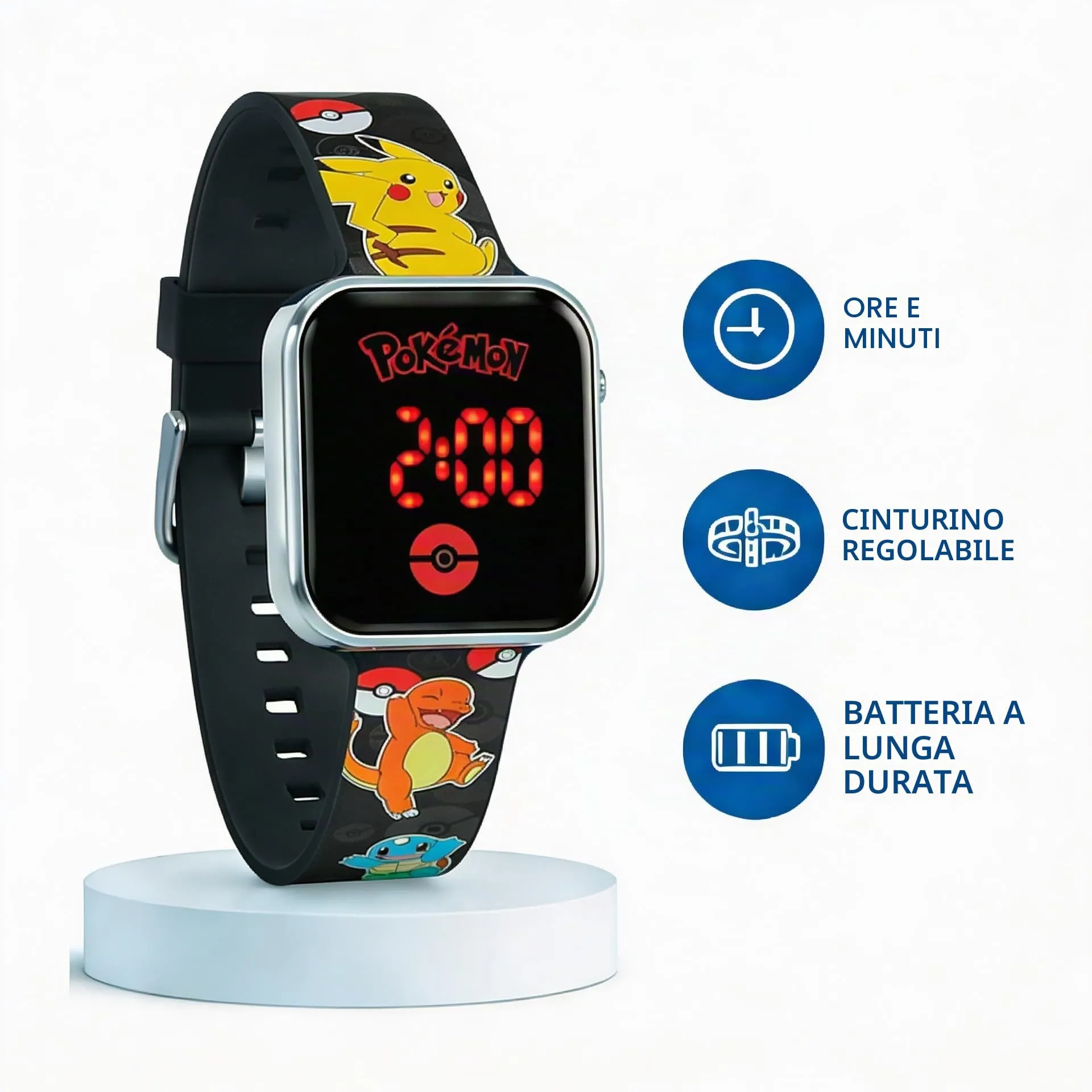 Nintendo Euroswan Pokemon LED Watch with Calendar POK4322 - immagine 2