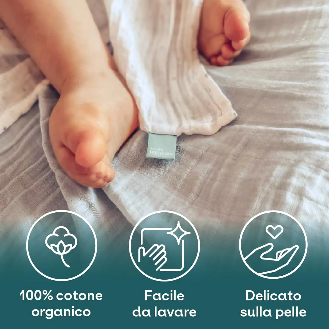 Koala Babycare Mussole Neonato 100% Cotone, 3 Pezzi 80x80cm, Blu - immagine 3