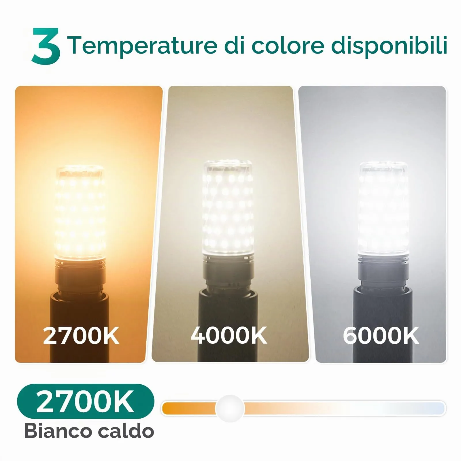 DiCUNO Lampadina LED B22 10W, 2700K, 1350lm, 4 Pezzi - immagine 6
