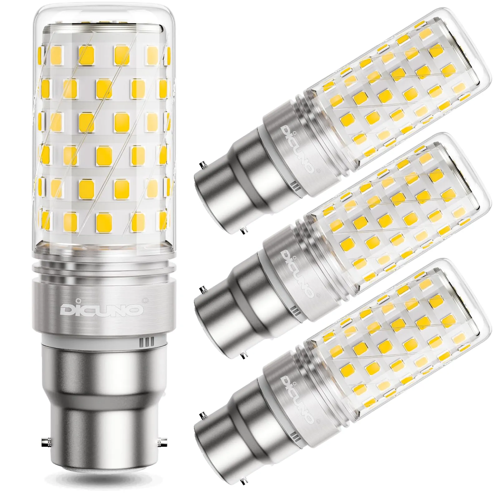 DiCUNO Lampadina LED B22 10W 4000K 1400lm, 4 Pezzi - immagine 1