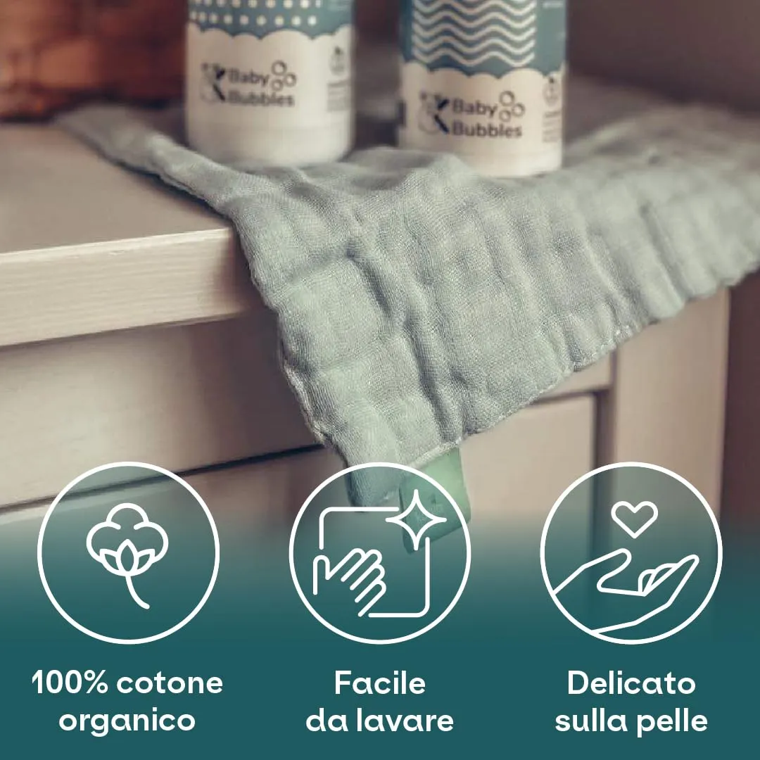 Koala Babycare Mussole Neonato 100% Cotone, 6 Pezzi 30x30cm, Azzurra - immagine 3