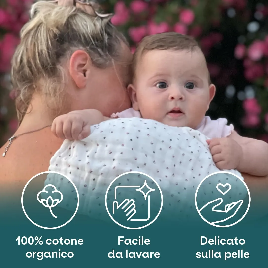 Koala Babycare Mussole Neonato 100% Cotone, 3 Pezzi 80x80cm, Viola - immagine 3