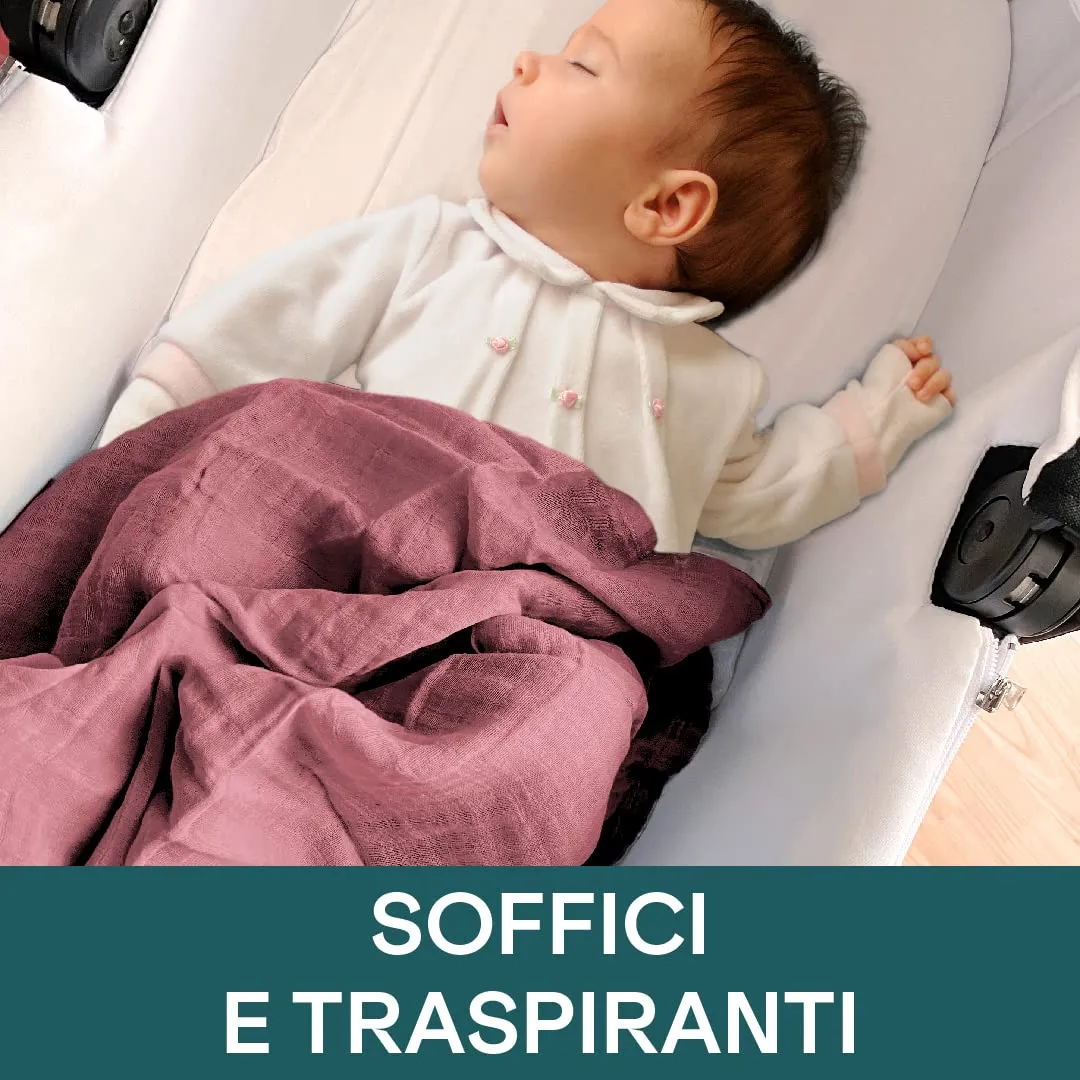Koala Babycare Mussole Neonato 100% Cotone, 3 Pezzi 80x80cm, Viola - immagine 4